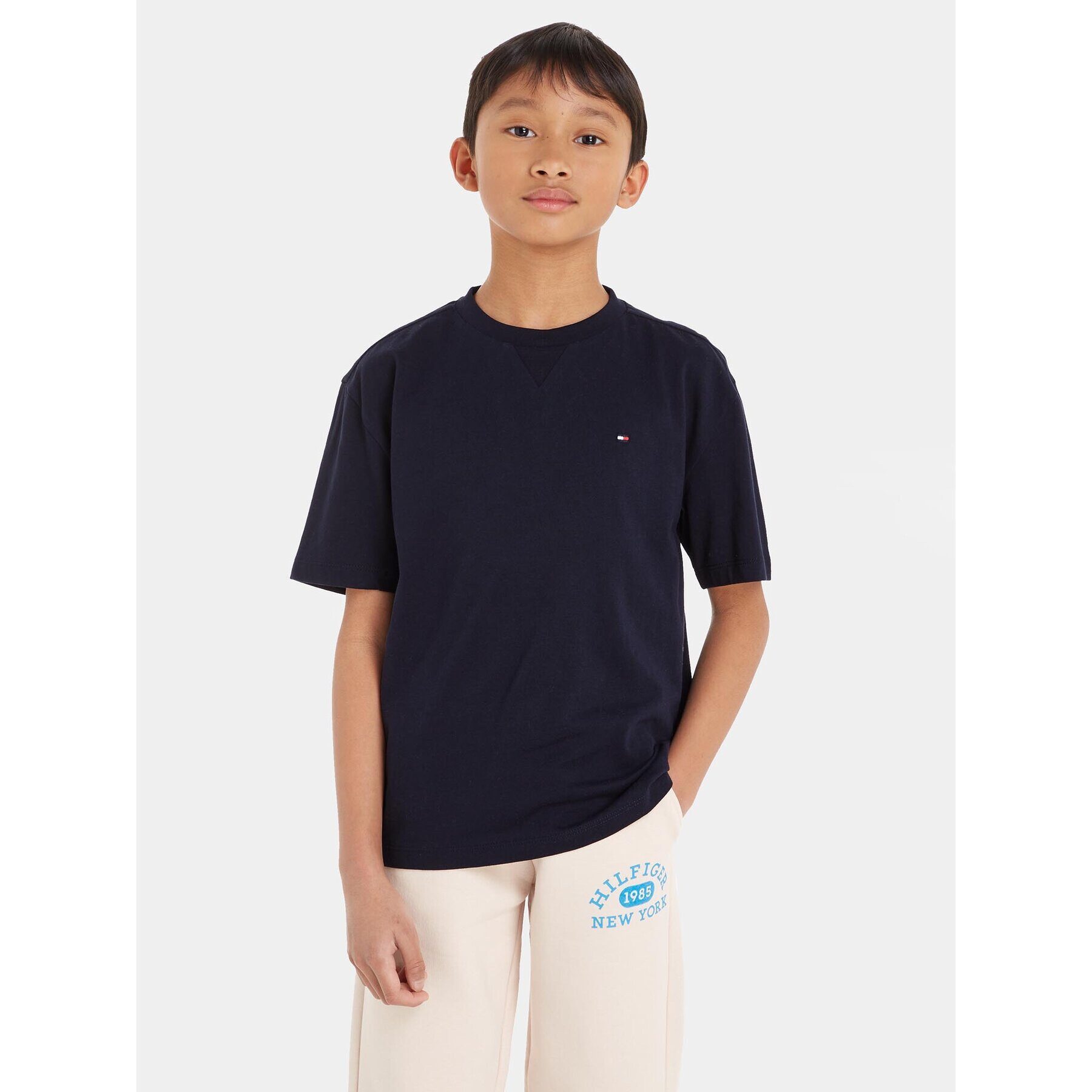 Tommy Hilfiger Тишърт KB0KB08575 S Тъмносин Regular Fit - Pepit.bg