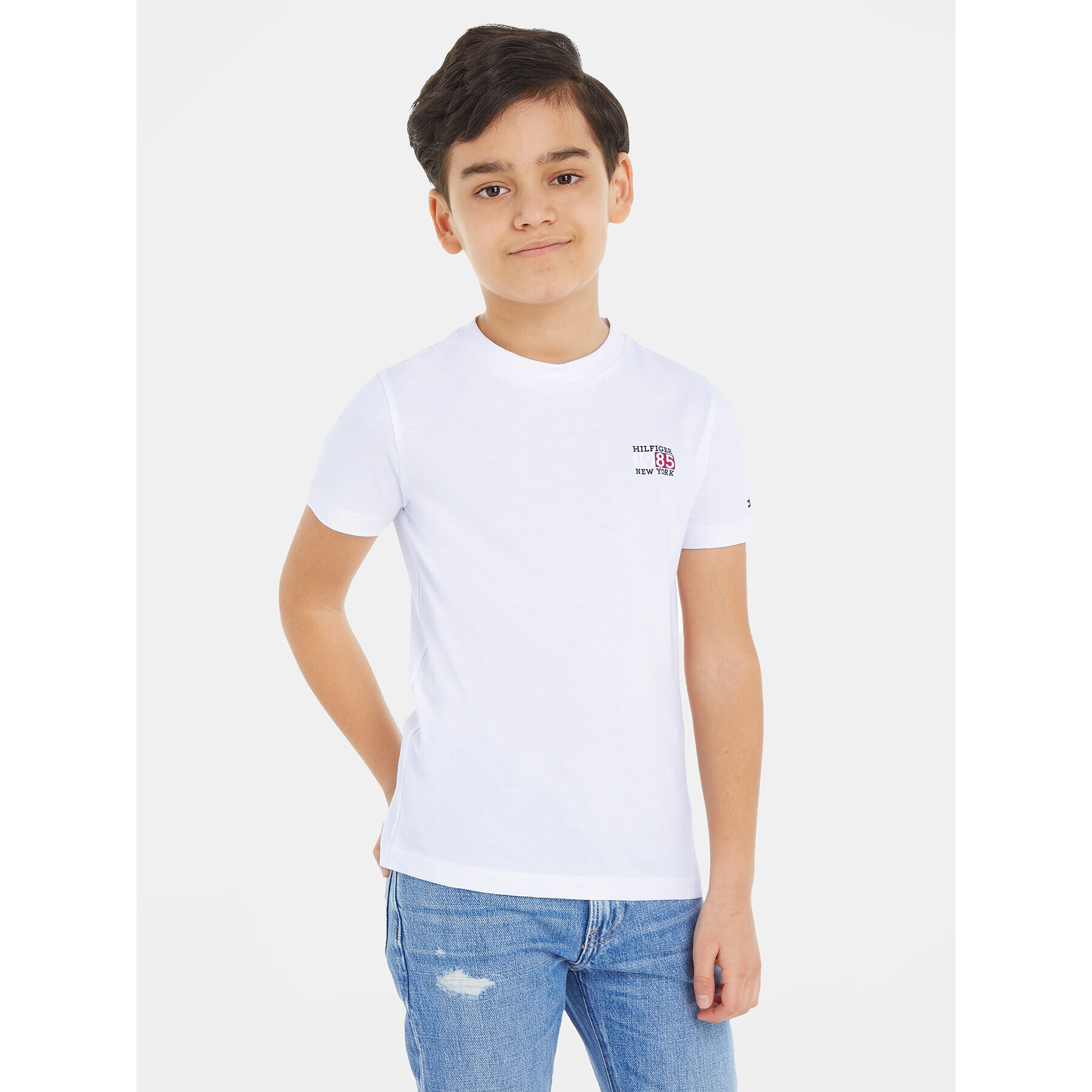 Tommy Hilfiger Тишърт KB0KB08626 M Бял Regular Fit - Pepit.bg