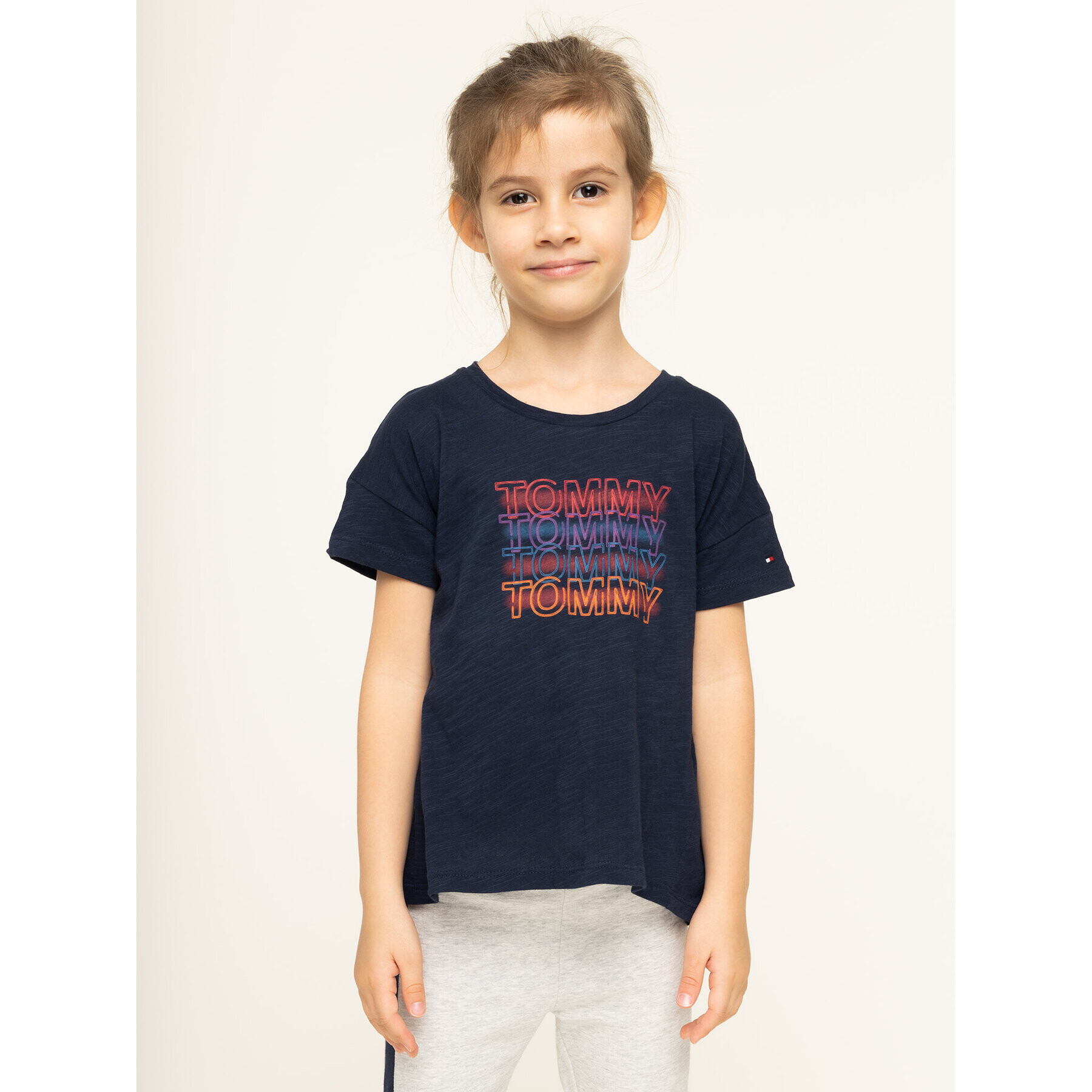 Tommy Hilfiger Тишърт KG0KG04671 S Тъмносин Regular Fit - Pepit.bg