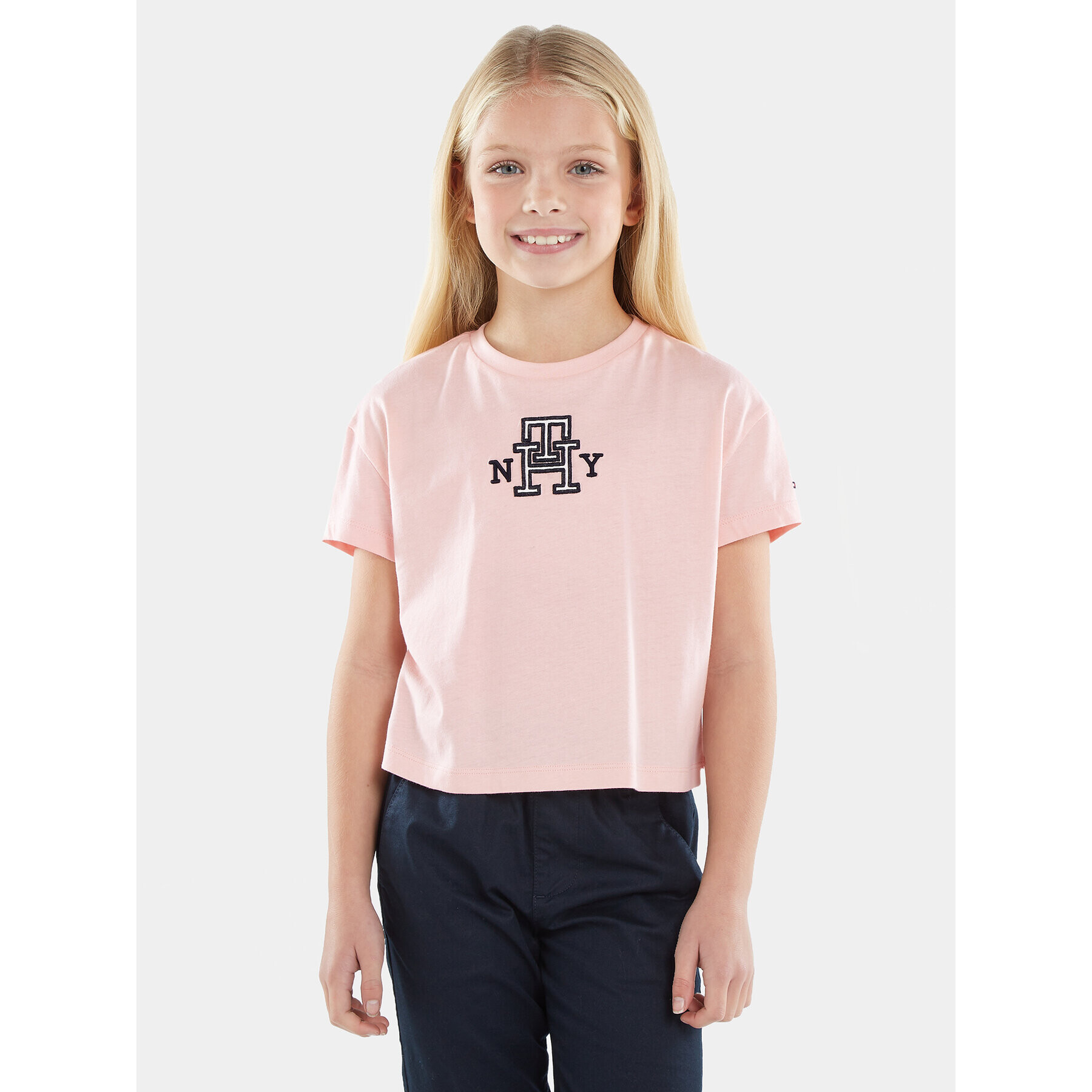 Tommy Hilfiger Тишърт KG0KG07437 D Розов Regular Fit - Pepit.bg