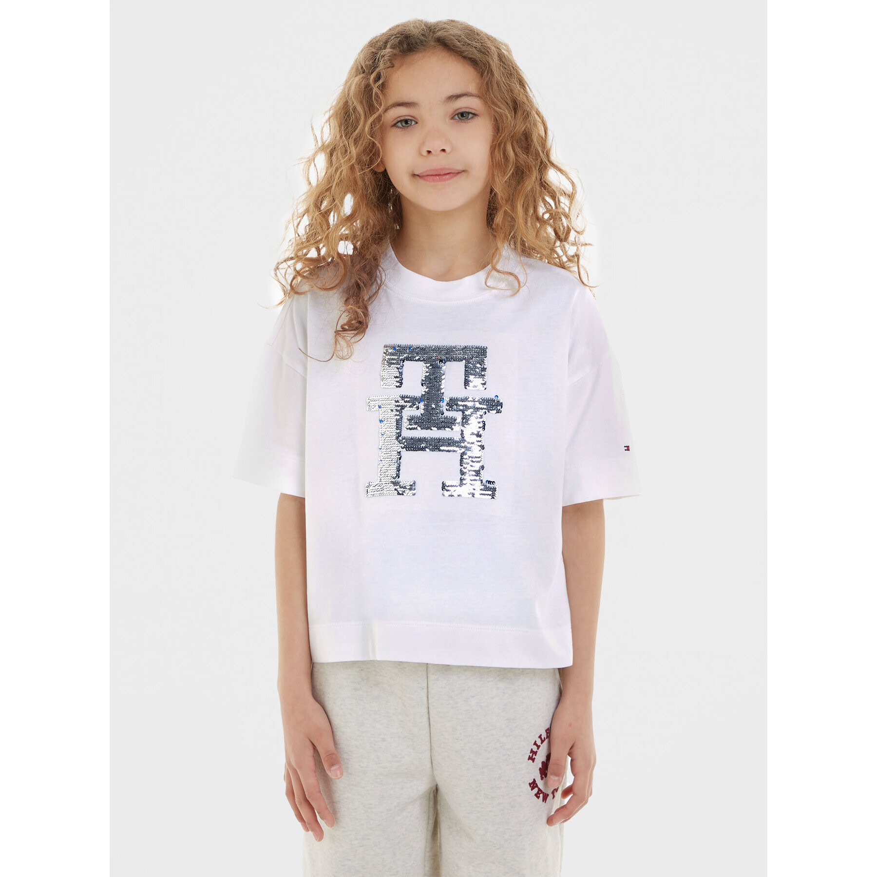 Tommy Hilfiger Тишърт KG0KG07641 Бял Regular Fit - Pepit.bg