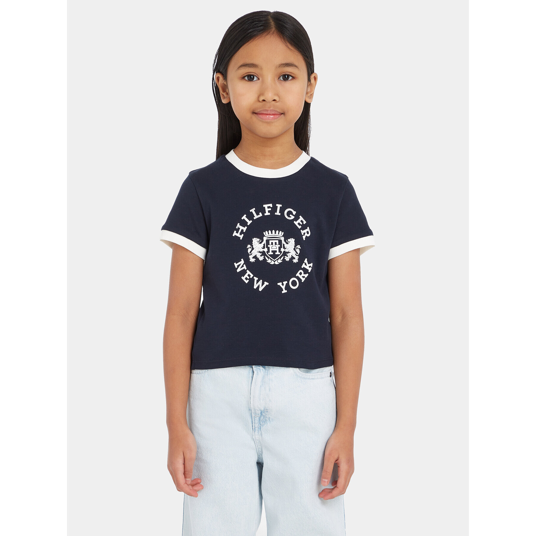 Tommy Hilfiger Тишърт KG0KG07645 Тъмносин Regular Fit - Pepit.bg