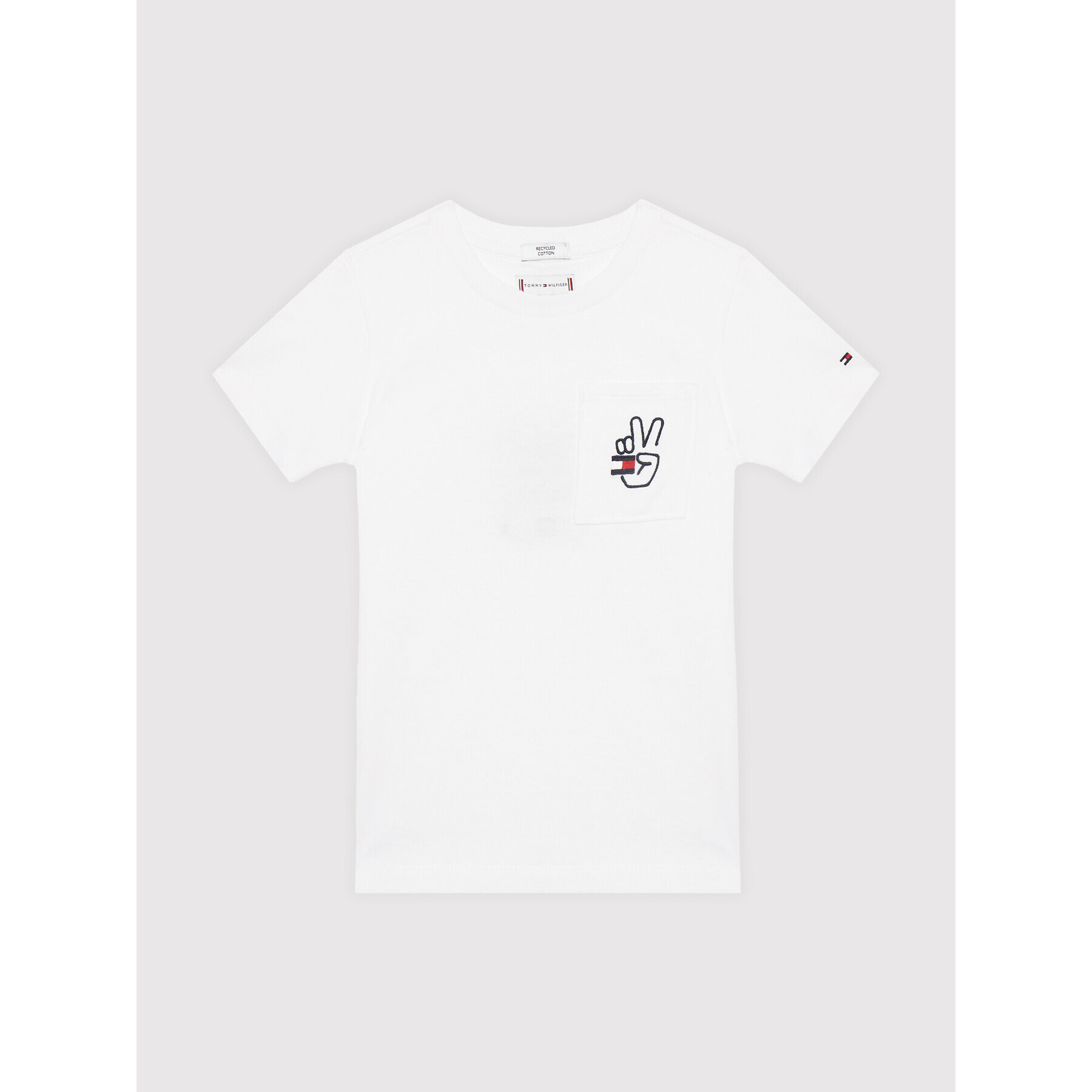 Tommy Hilfiger Тишърт KS0KS00223 M Бял Regular Fit - Pepit.bg