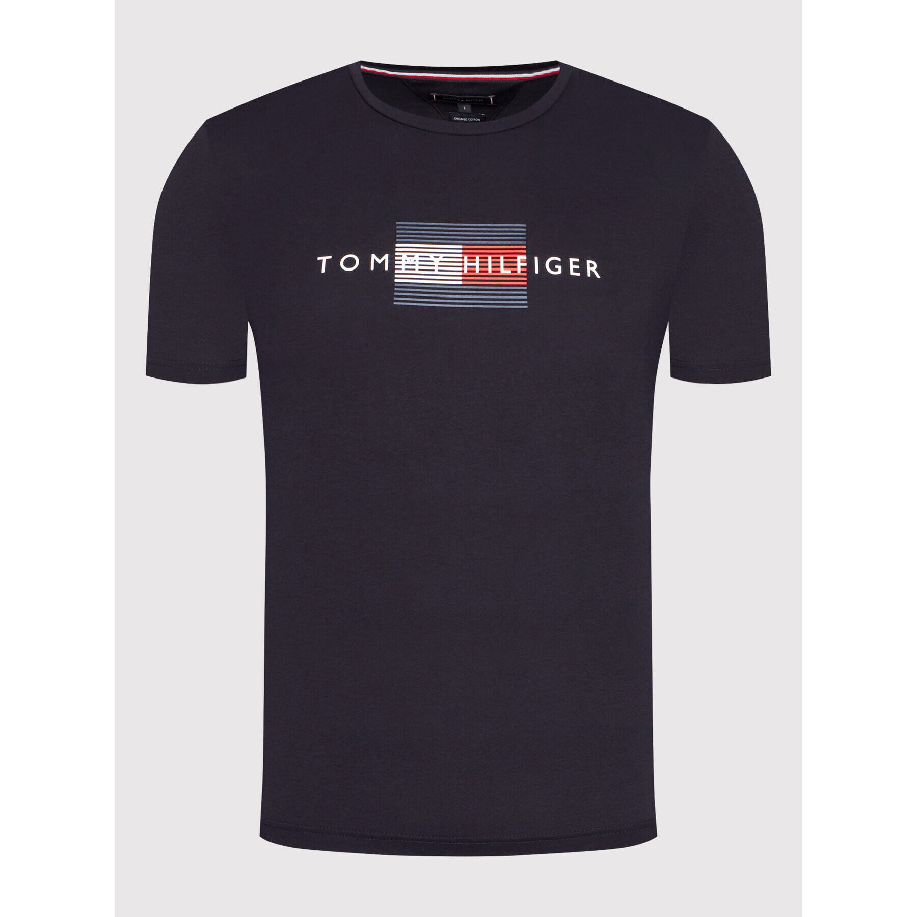 Tommy Hilfiger Тишърт Lines MW0MW20164 Тъмносин Regular Fit - Pepit.bg