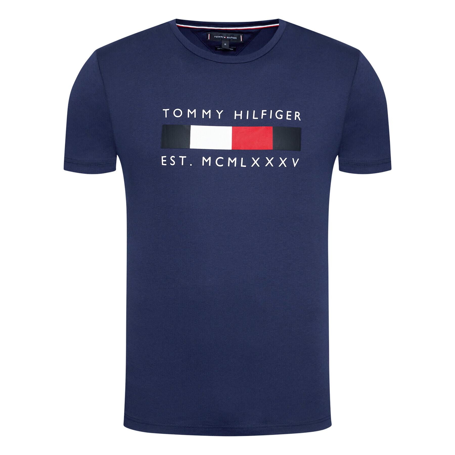 Tommy Hilfiger Тишърт Logo Box MW0MW16583 Тъмносин Regular Fit - Pepit.bg