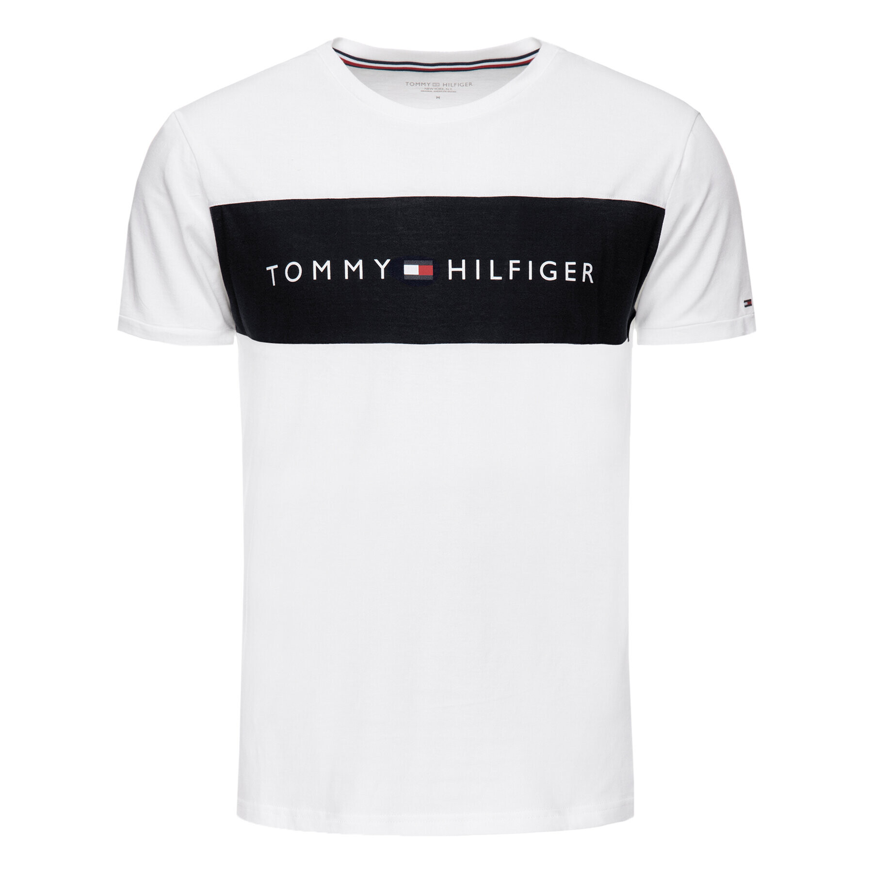 Tommy Hilfiger Тишърт Logo Flag UM0UM01170 Бял Regular Fit - Pepit.bg