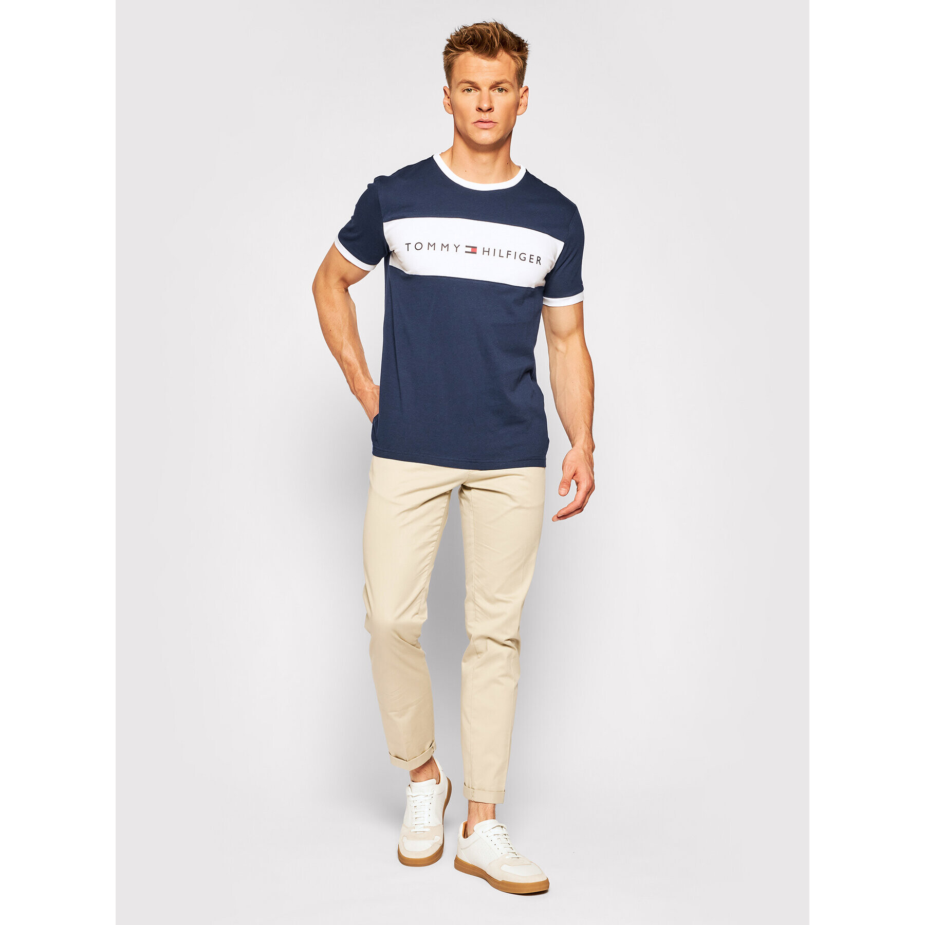 Tommy Hilfiger Тишърт Logo Flag UM0UM01170 Тъмносин Regular Fit - Pepit.bg