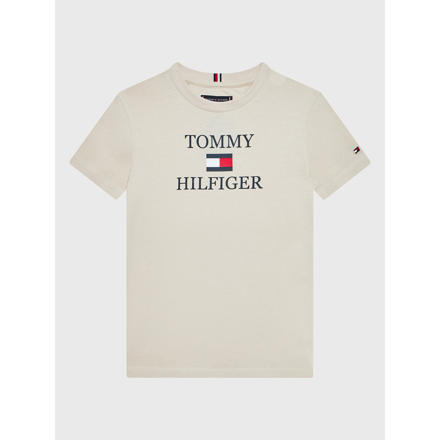 Tommy Hilfiger Тишърт Logo KB0KB07794 M Бежов Regular Fit - Pepit.bg