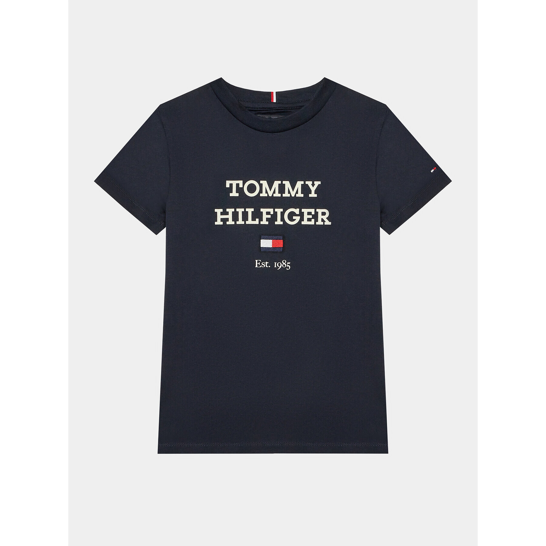 Tommy Hilfiger Тишърт Logo KB0KB08671 D Тъмносин Regular Fit - Pepit.bg
