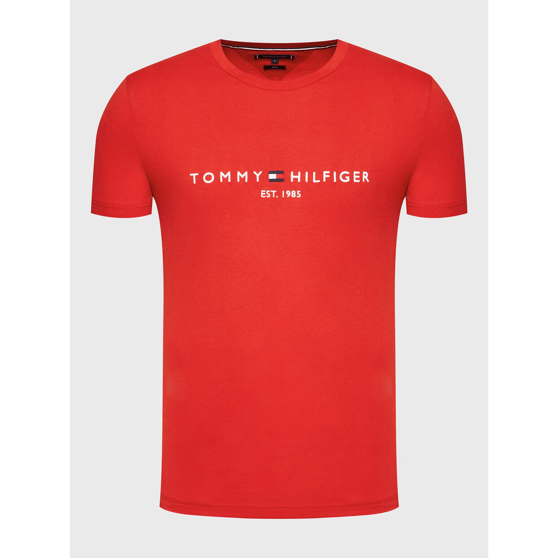 Tommy Hilfiger Тишърт Logo MW0MW11797 Червен Slim Fit - Pepit.bg