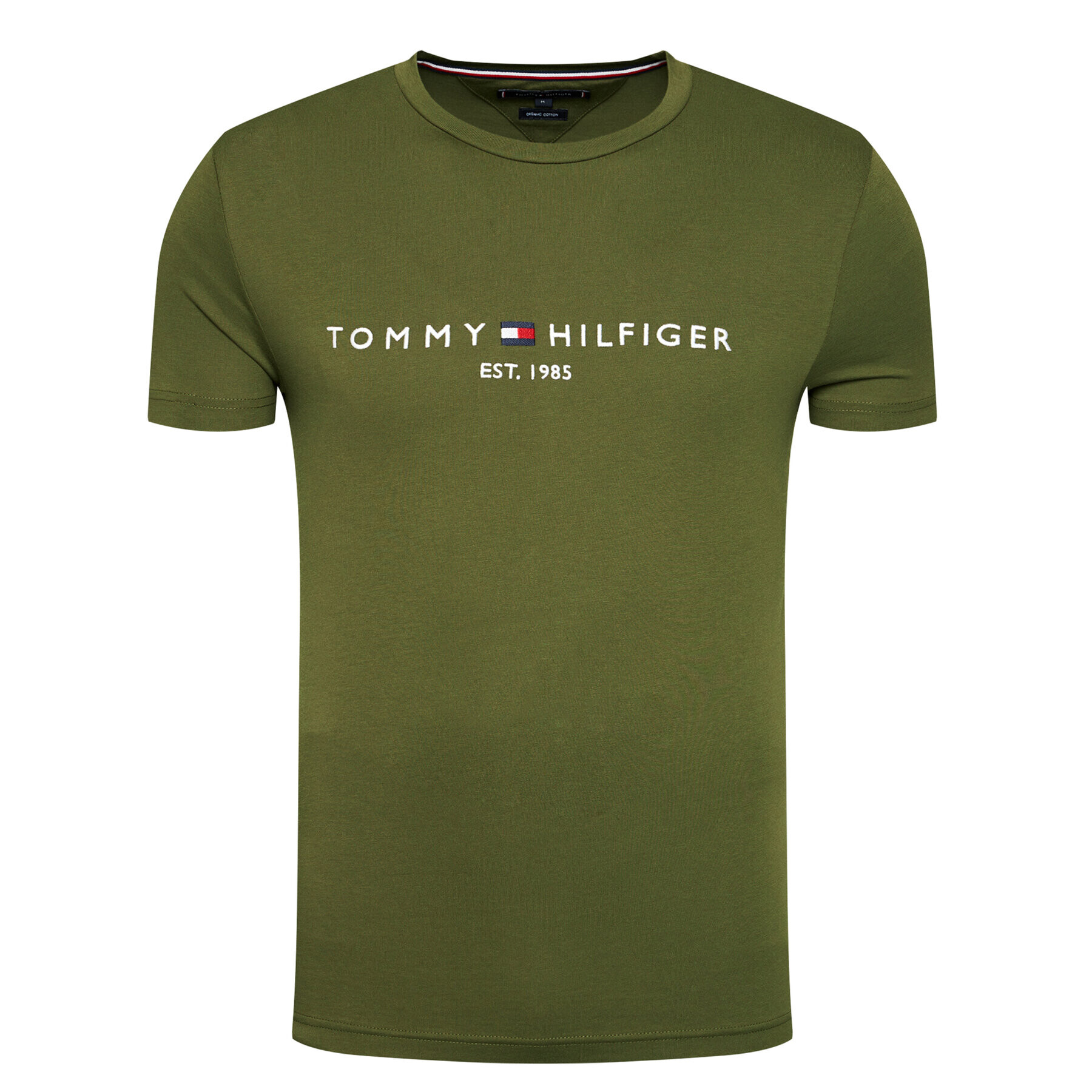 Tommy Hilfiger Тишърт Logo MW0MW11797 Зелен Regular Fit - Pepit.bg