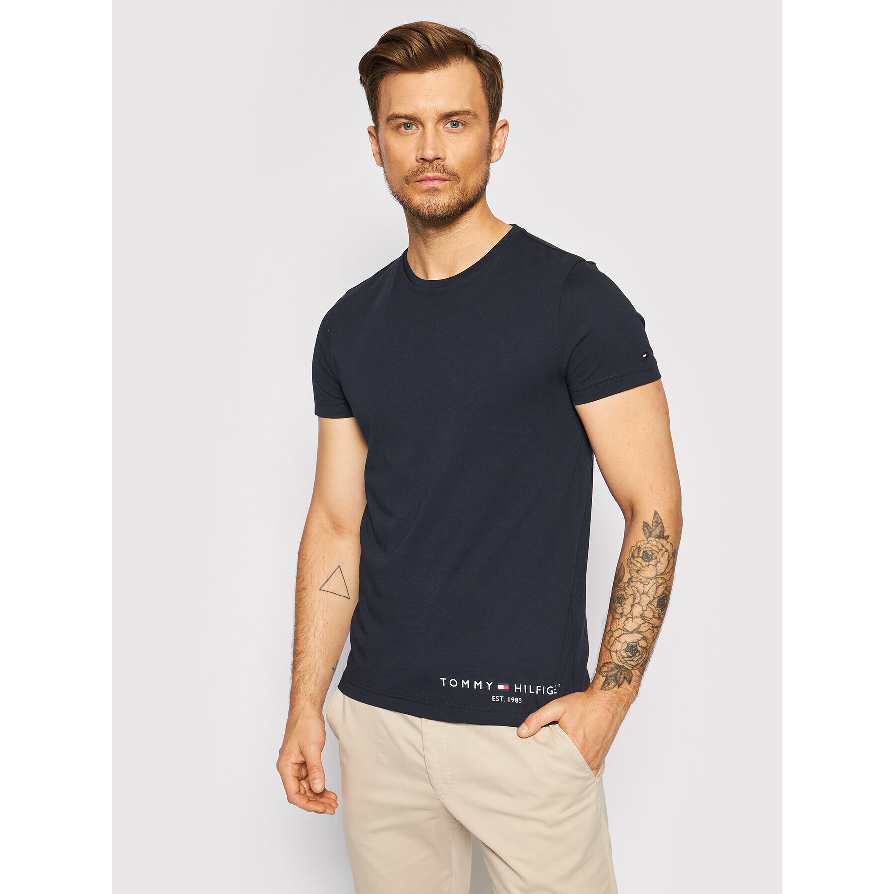 Tommy Hilfiger Тишърт Logo MW0MW18734 Тъмносин Regular Fit - Pepit.bg