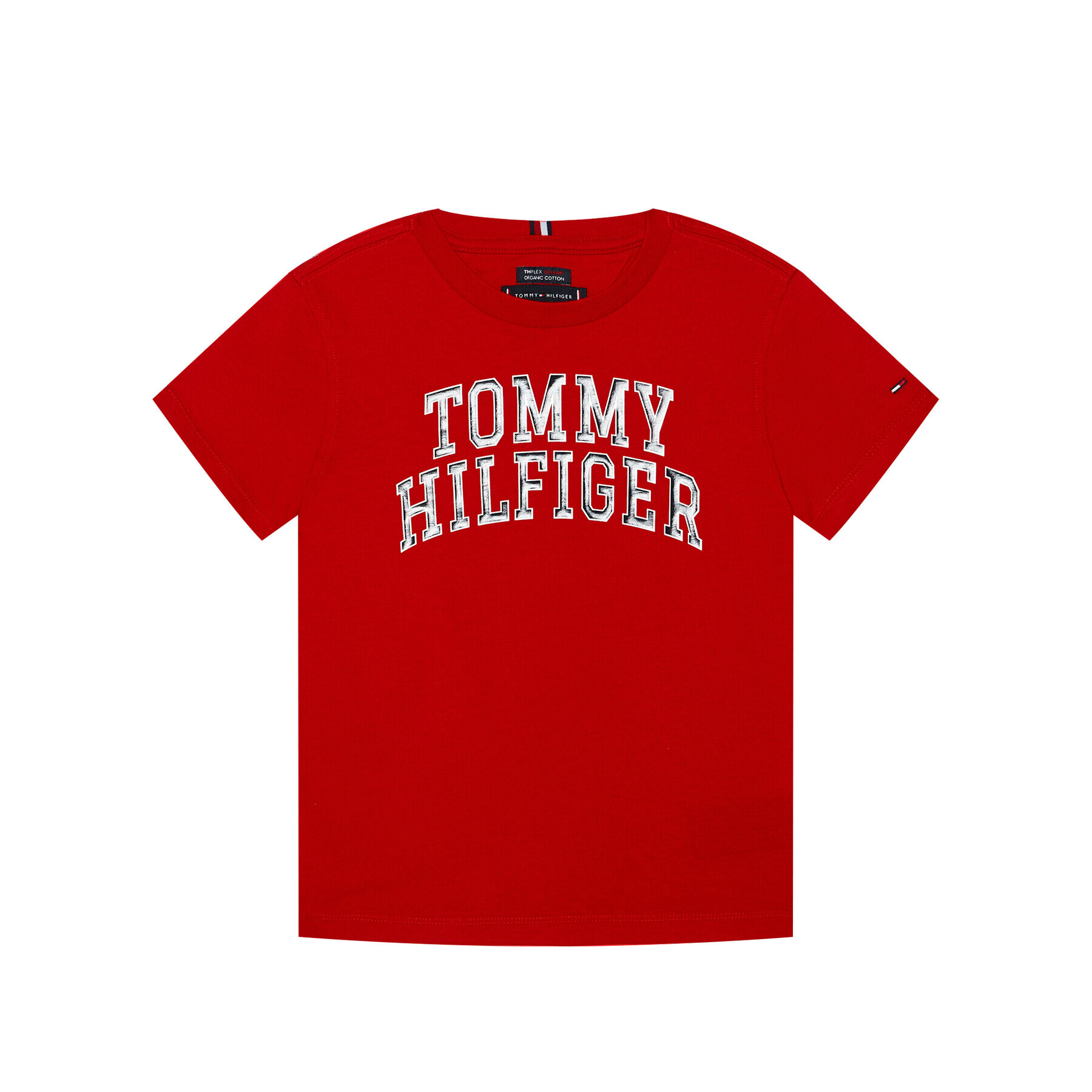 Tommy Hilfiger Тишърт Logo Tee KB0KB06097 D Червен Regular Fit - Pepit.bg