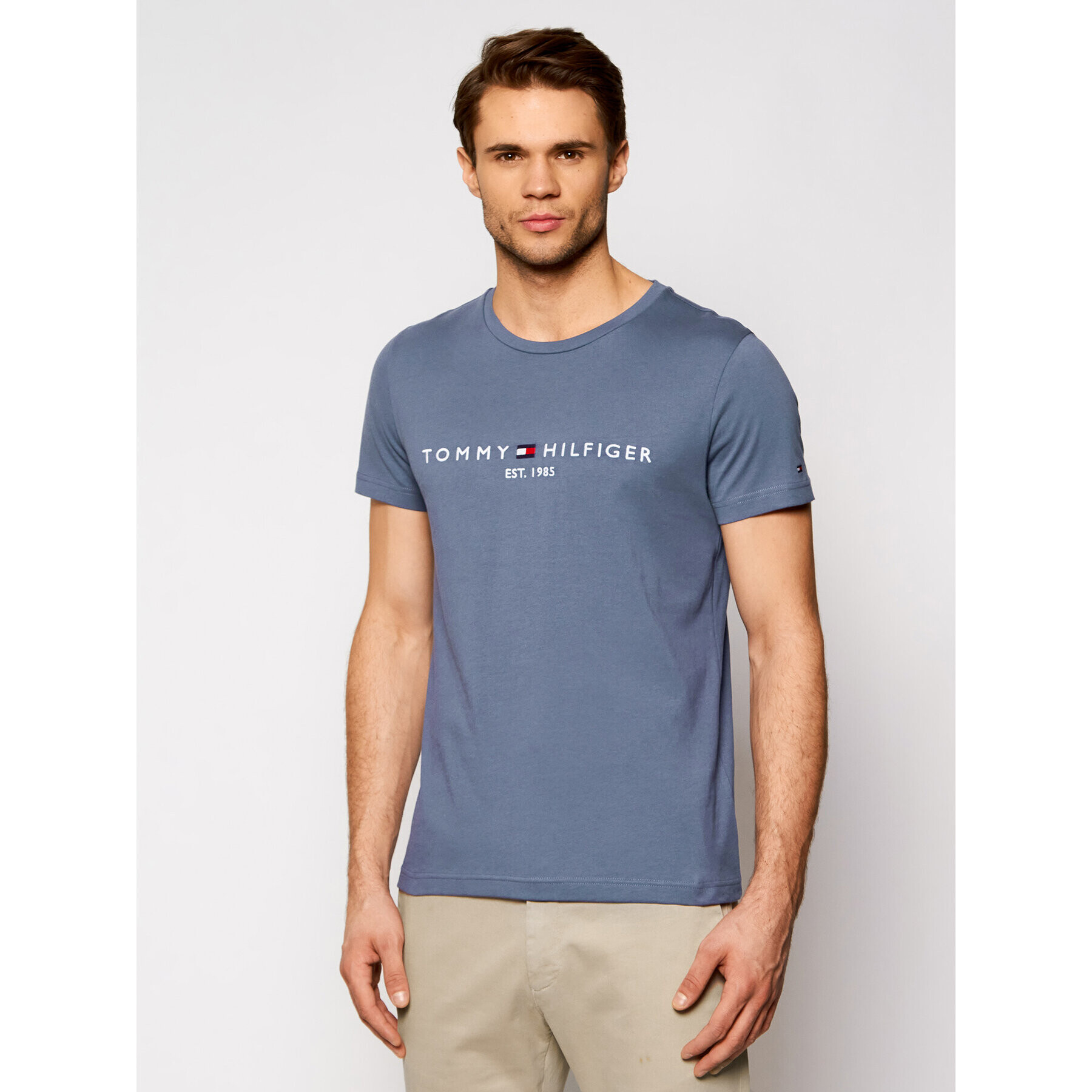 Tommy Hilfiger Тишърт Logo Tee MW0MW11797 Тъмносин Regular Fit - Pepit.bg