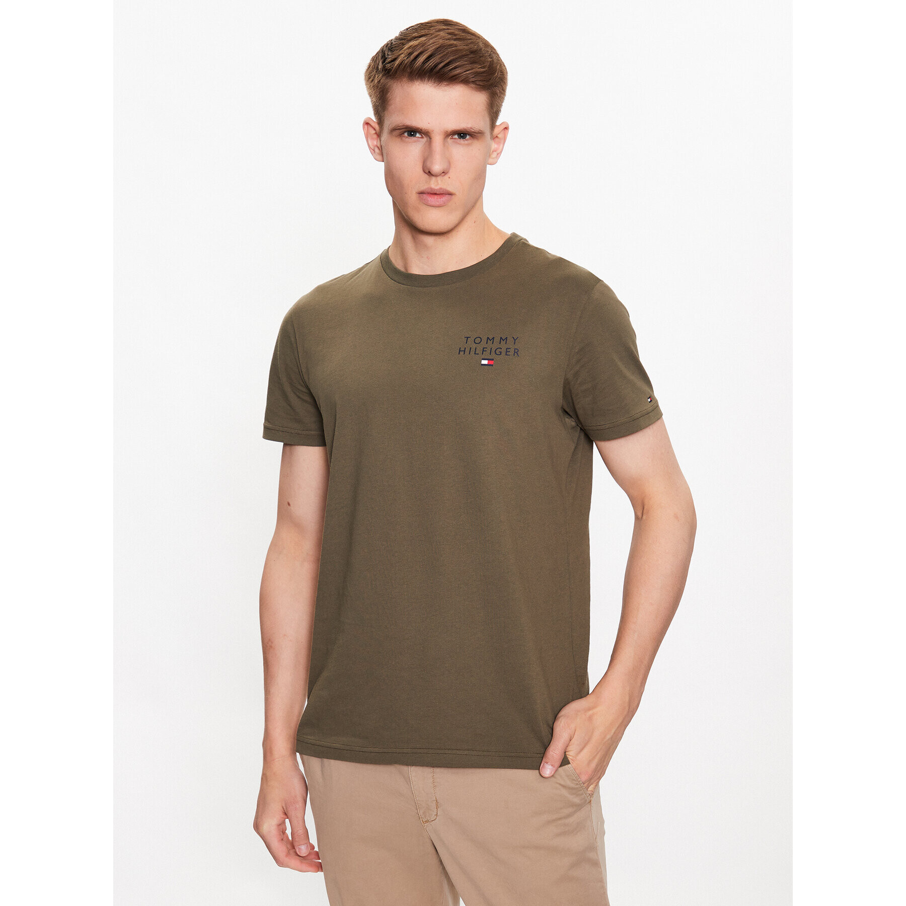 Tommy Hilfiger Тишърт Logo UM0UM02916 Зелен Regular Fit - Pepit.bg