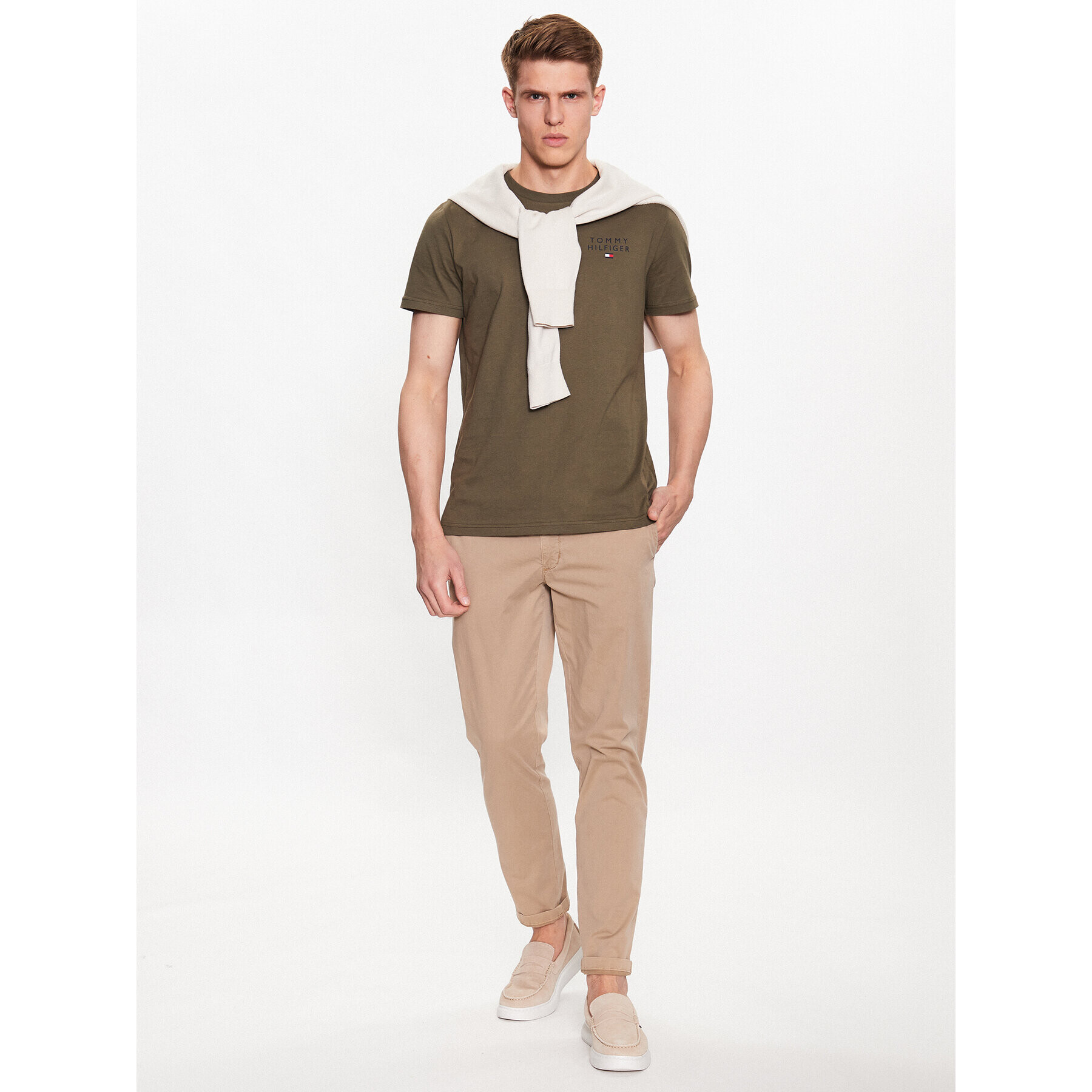 Tommy Hilfiger Тишърт Logo UM0UM02916 Зелен Regular Fit - Pepit.bg