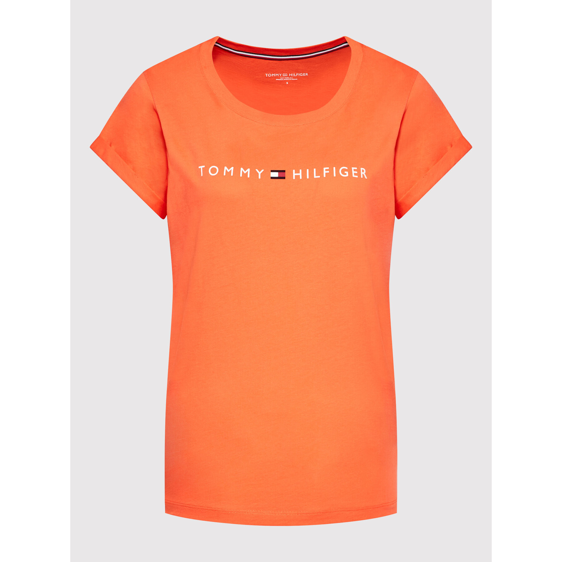 Tommy Hilfiger Тишърт Logo UW0UW01618 Оранжев Regular Fit - Pepit.bg