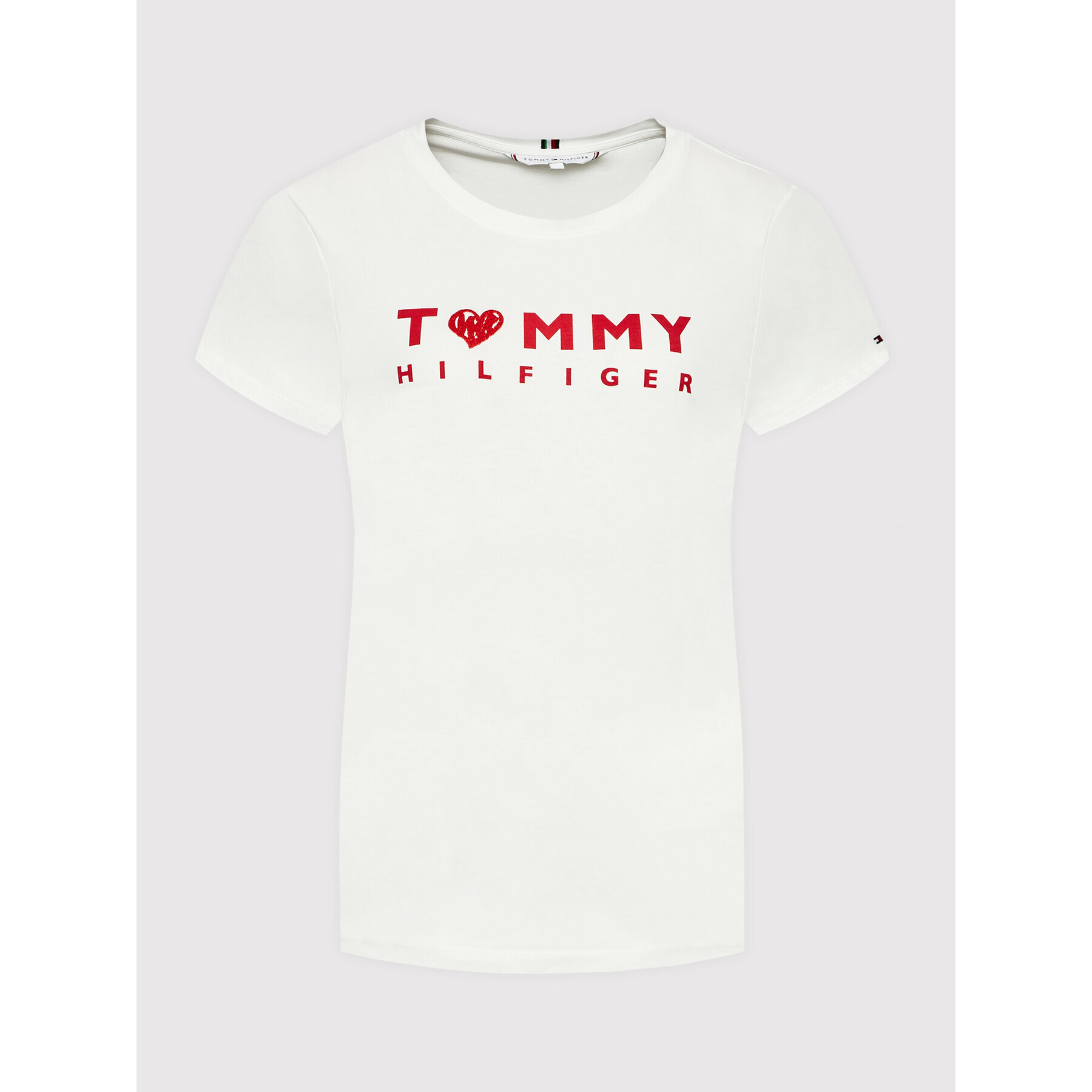 Tommy Hilfiger Тишърт Logo WW0WW35481 Бял Regular Fit - Pepit.bg