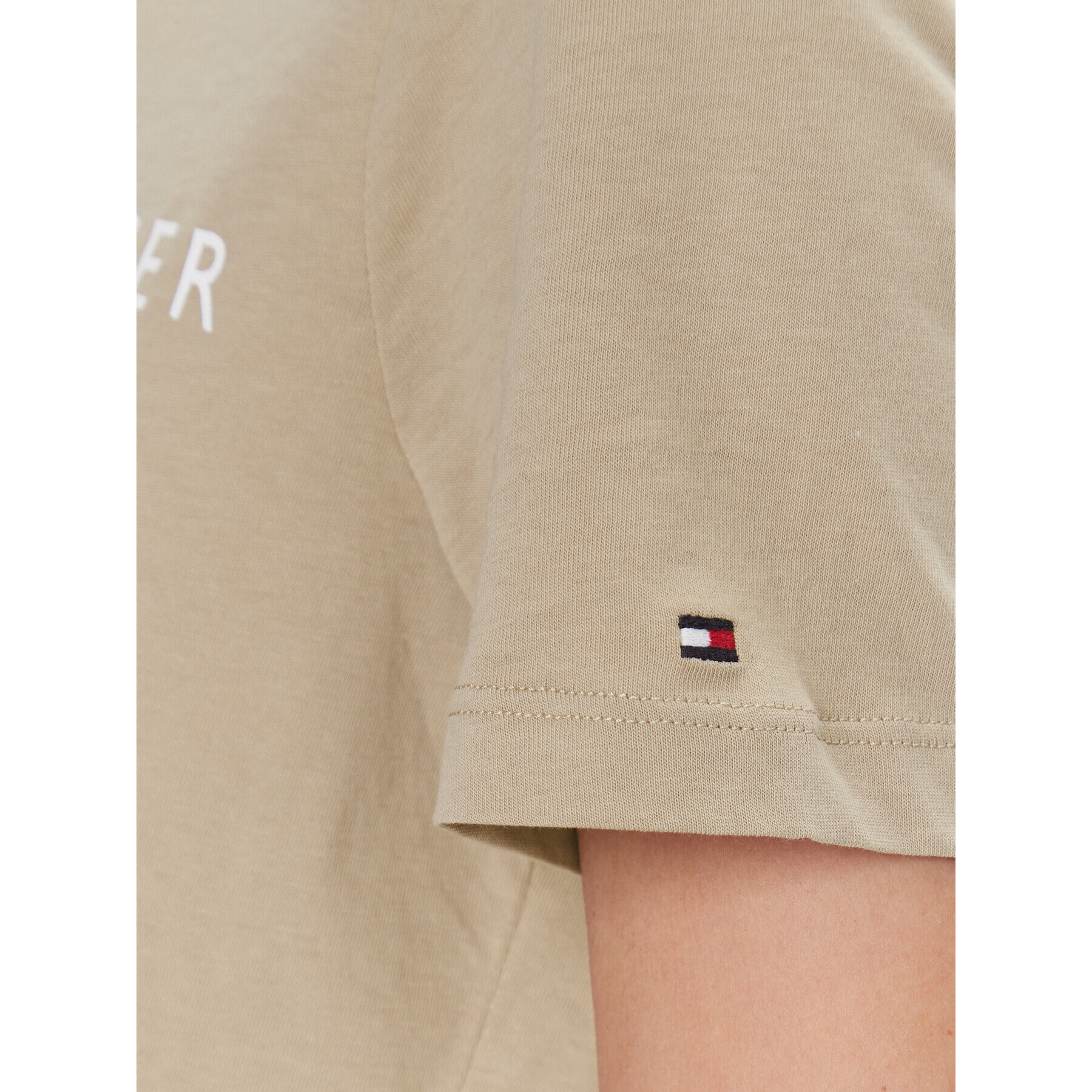 Tommy Hilfiger Тишърт Logo WW0WW40276 Бежов Regular Fit - Pepit.bg