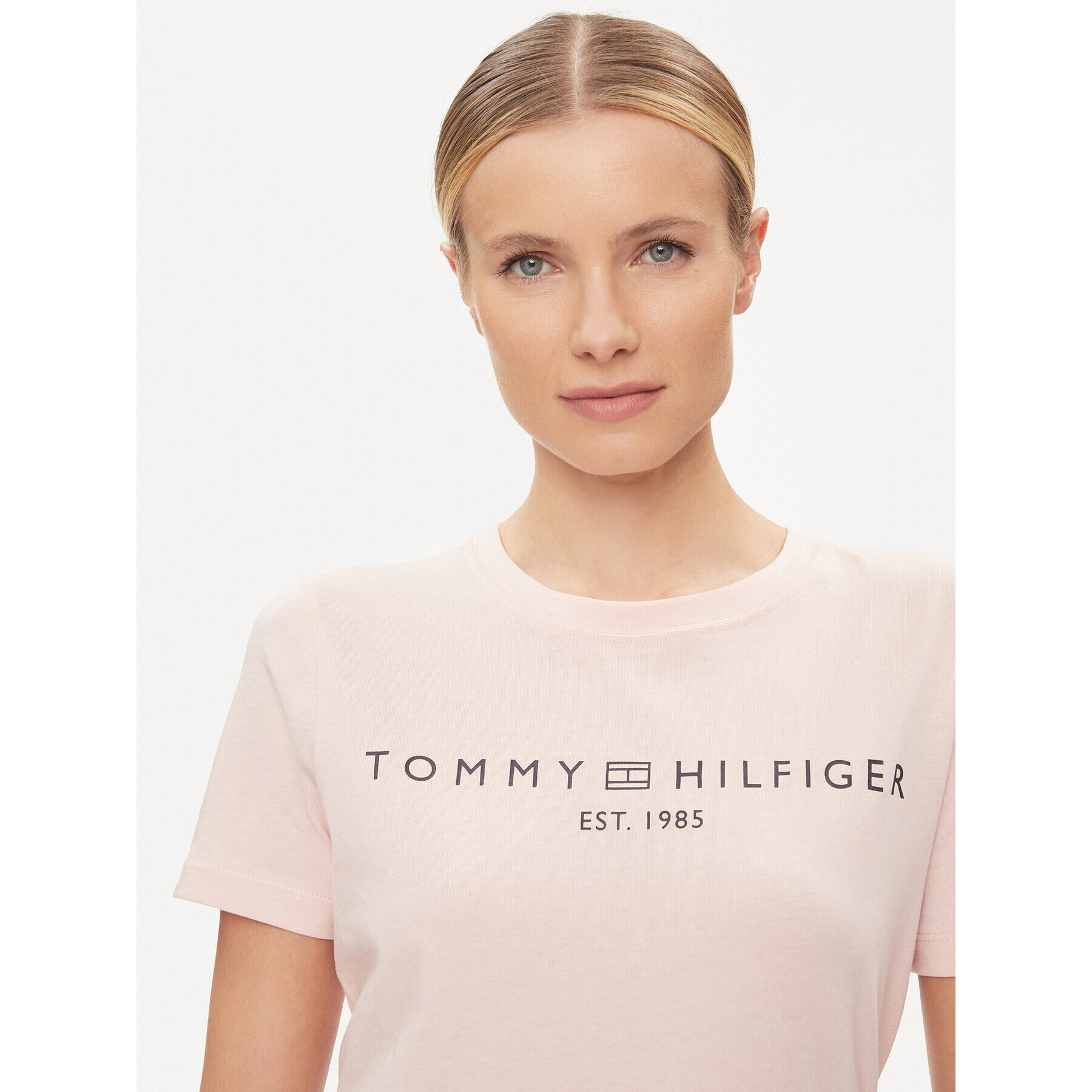 Tommy Hilfiger Тишърт Logo WW0WW40276 Розов Regular Fit - Pepit.bg