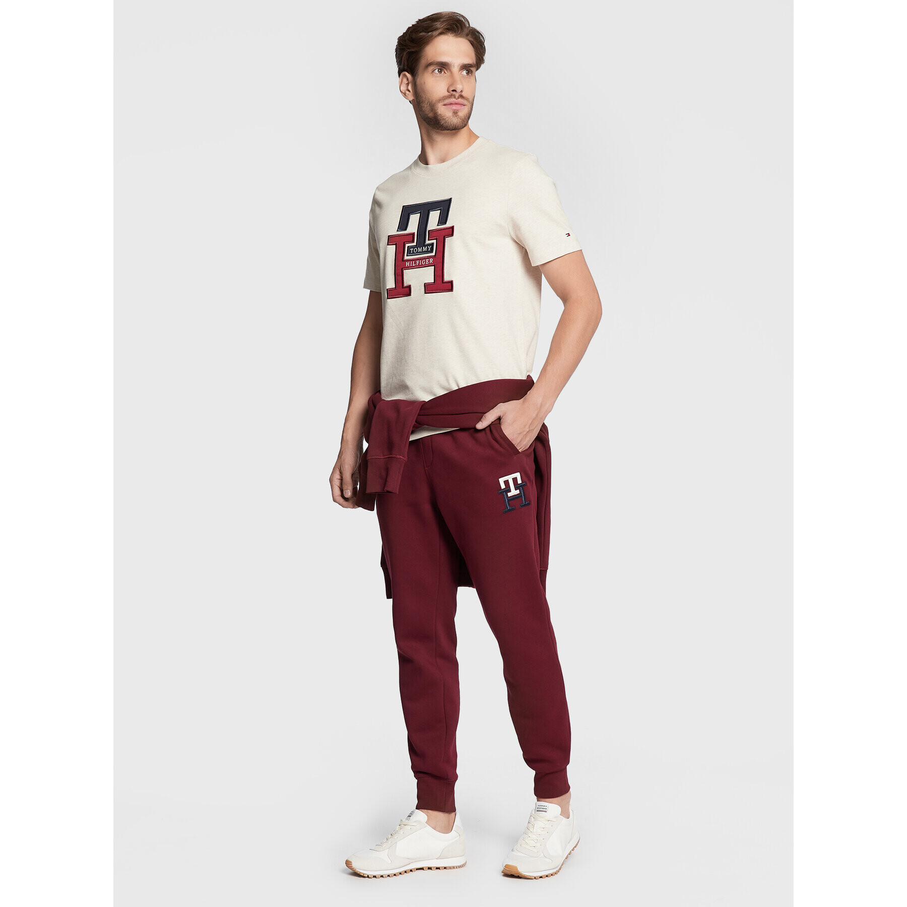 Tommy Hilfiger Тишърт Lux Monogram MW0MW28230 Бежов Regular Fit - Pepit.bg