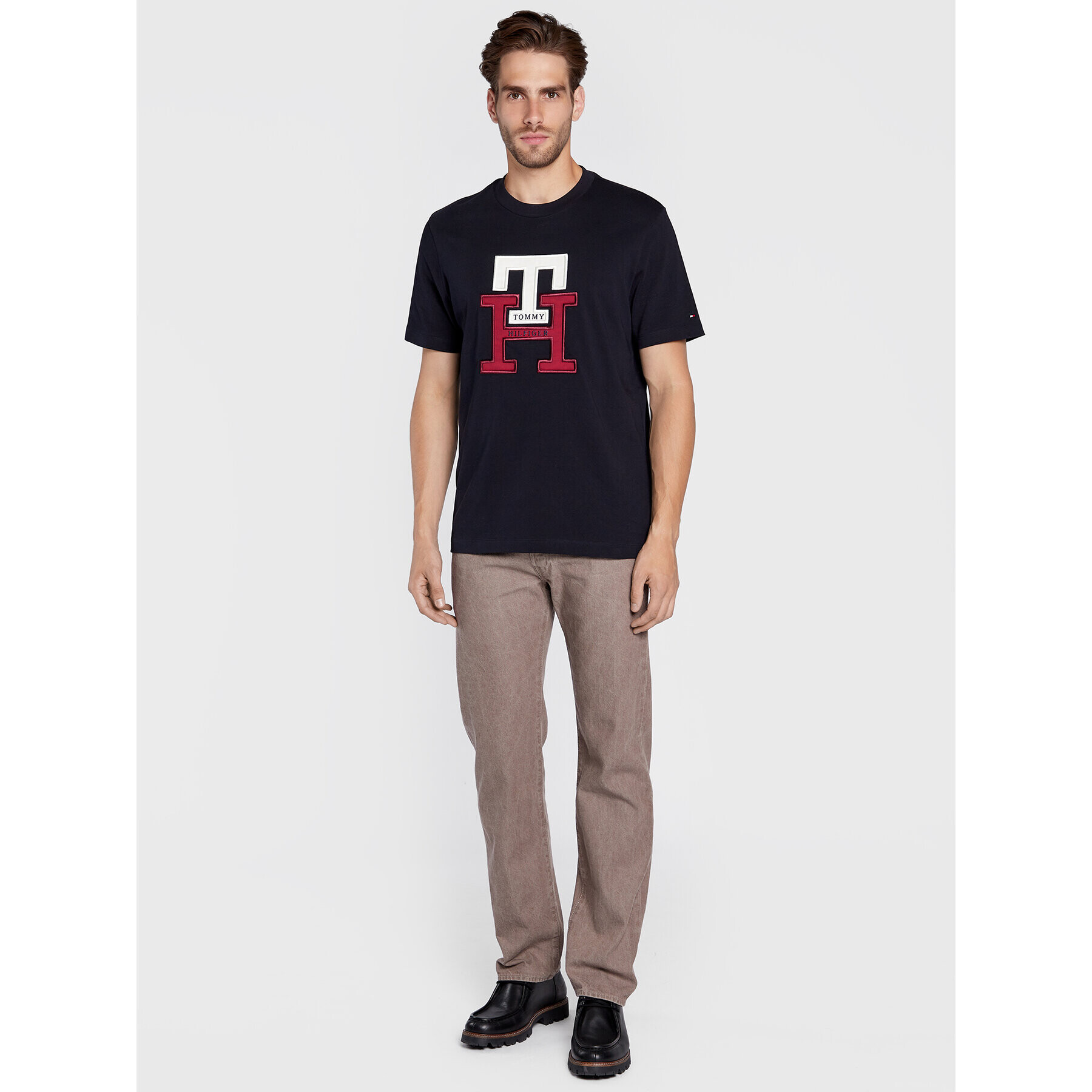 Tommy Hilfiger Тишърт Lux Monogram MW0MW28230 Тъмносин Regular Fit - Pepit.bg