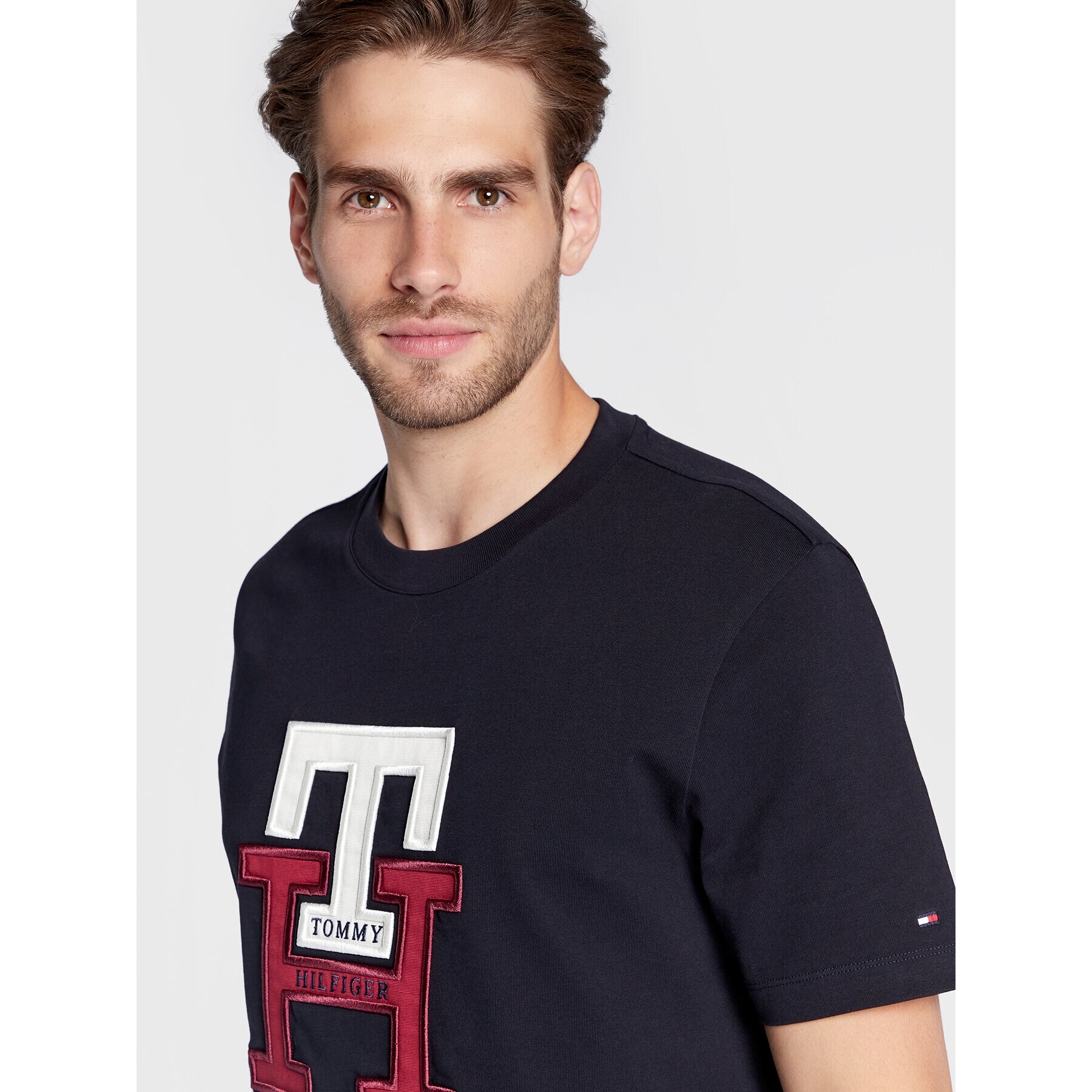 Tommy Hilfiger Тишърт Lux Monogram MW0MW28230 Тъмносин Regular Fit - Pepit.bg