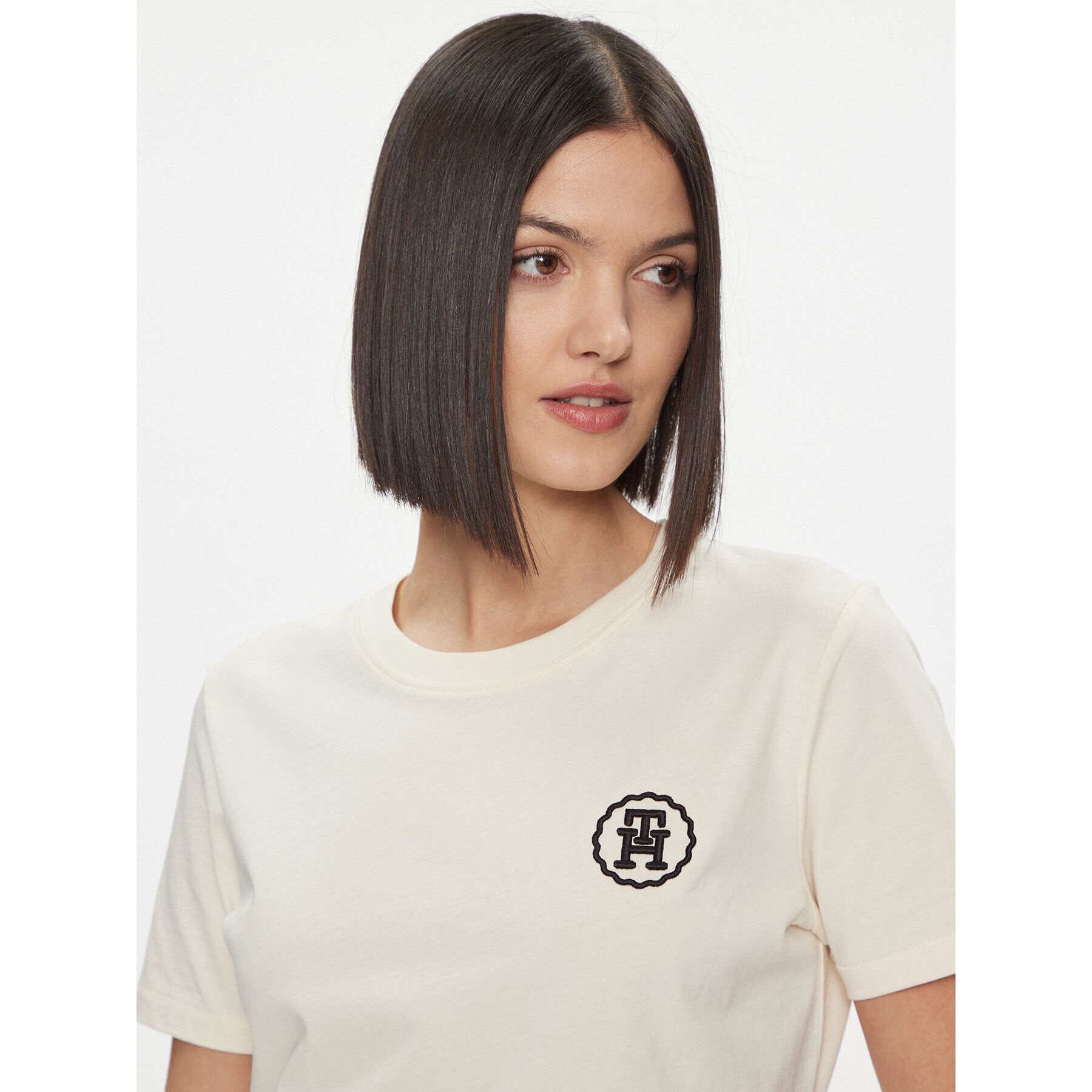Tommy Hilfiger Тишърт Modern WW0WW40273 Бежов Regular Fit - Pepit.bg