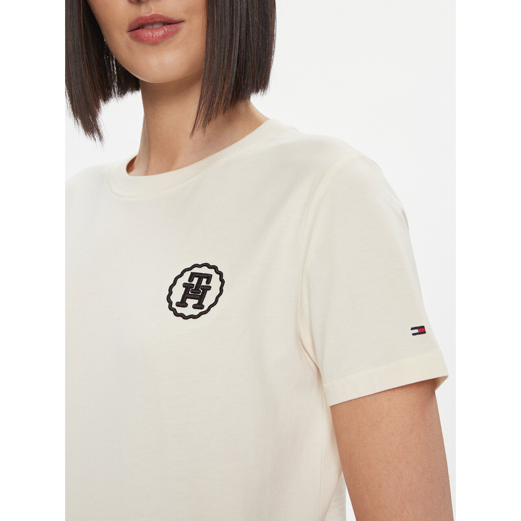 Tommy Hilfiger Тишърт Modern WW0WW40273 Бежов Regular Fit - Pepit.bg