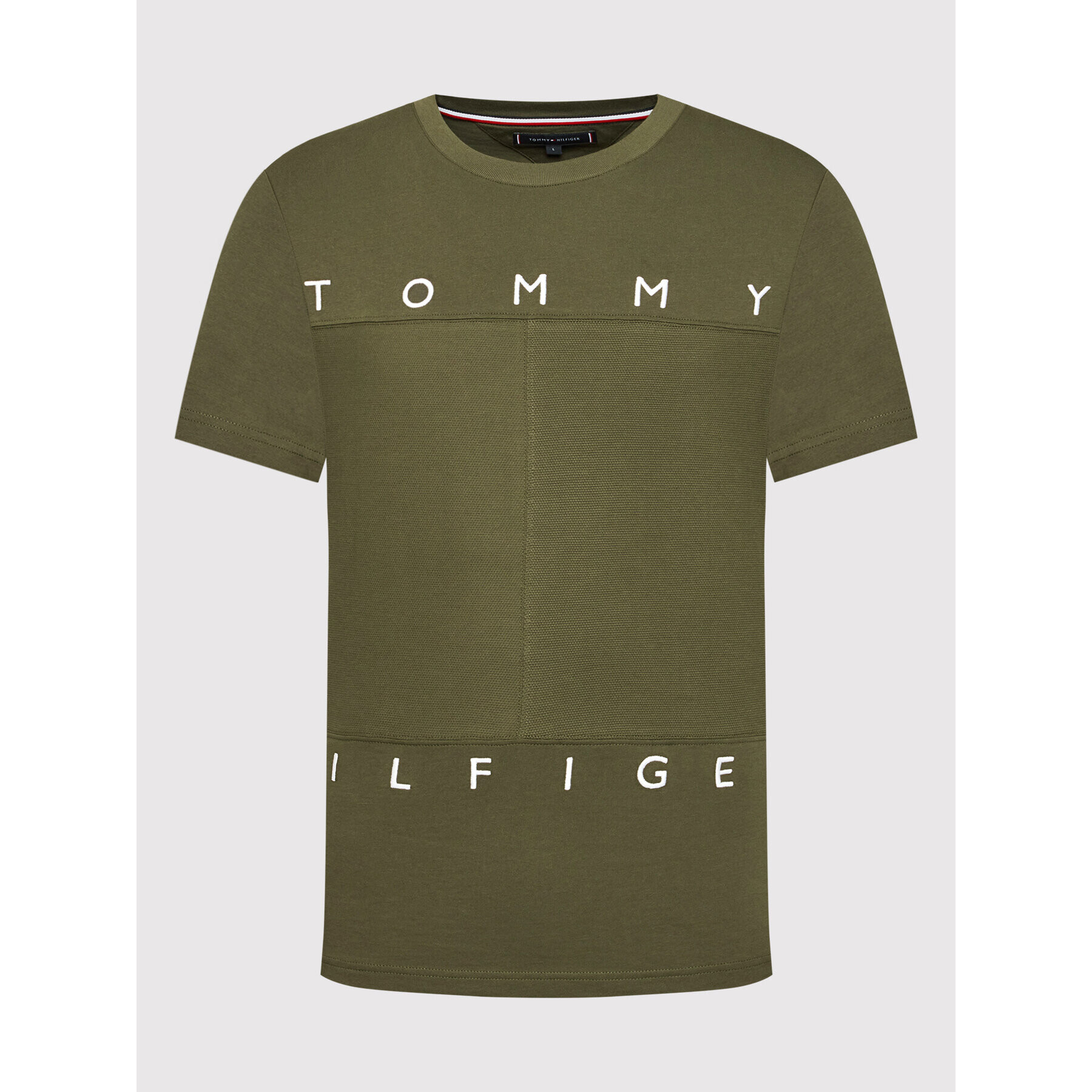 Tommy Hilfiger Тишърт Mono Flag MW0MW22169 Зелен Regular Fit - Pepit.bg