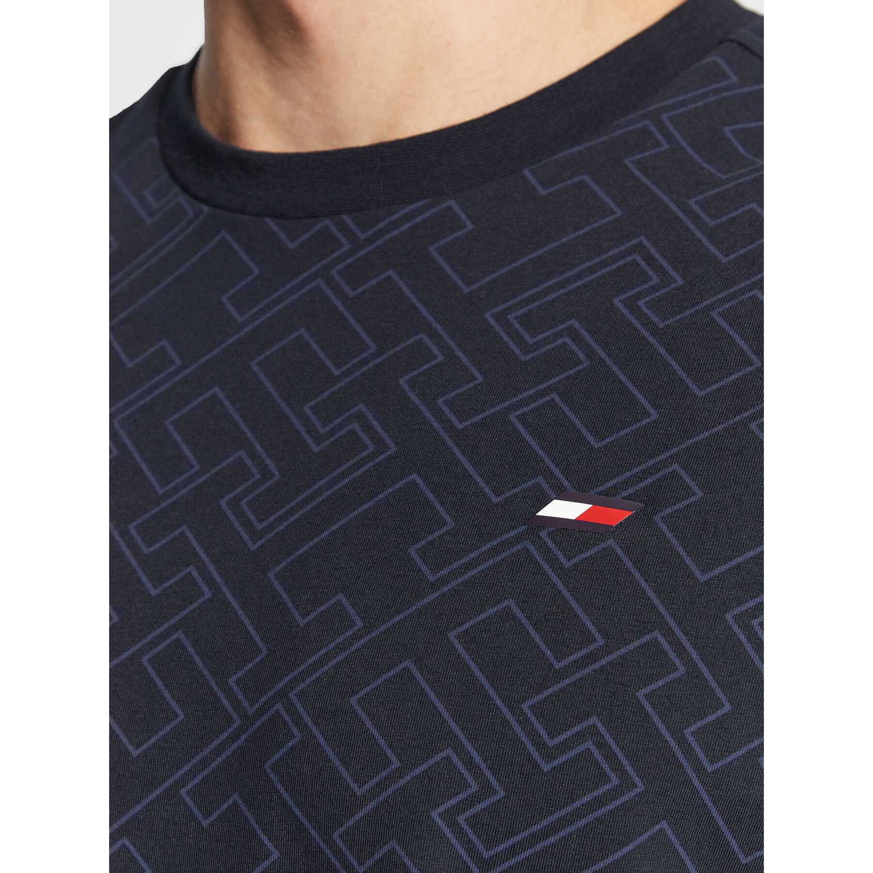 Tommy Hilfiger Тишърт Monogram MW0MW28940 Тъмносин Regular Fit - Pepit.bg