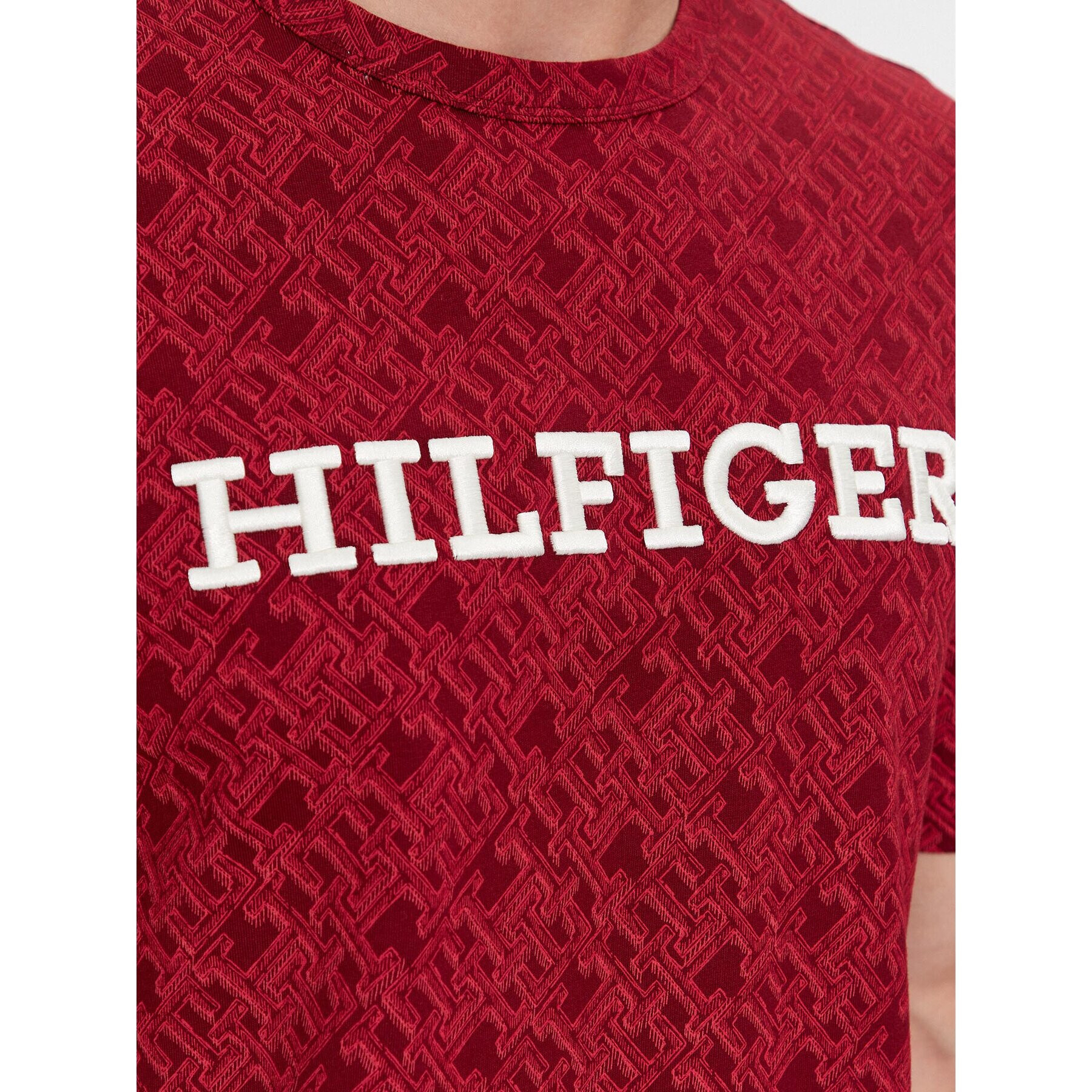 Tommy Hilfiger Тишърт Monogram MW0MW32600 Червен Regular Fit - Pepit.bg