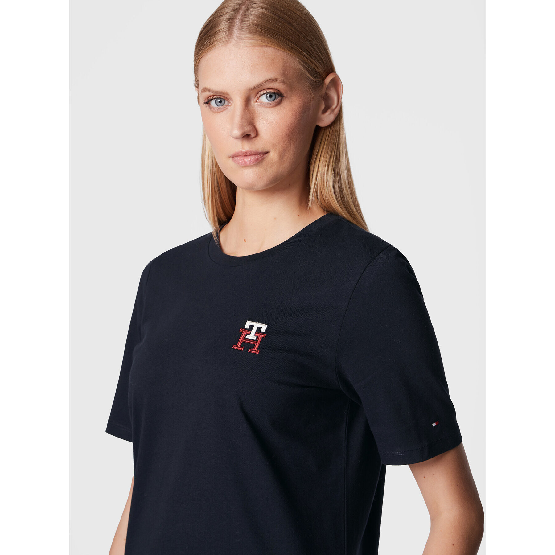 Tommy Hilfiger Тишърт Monogram WW0WW37433 Тъмносин Regular Fit - Pepit.bg