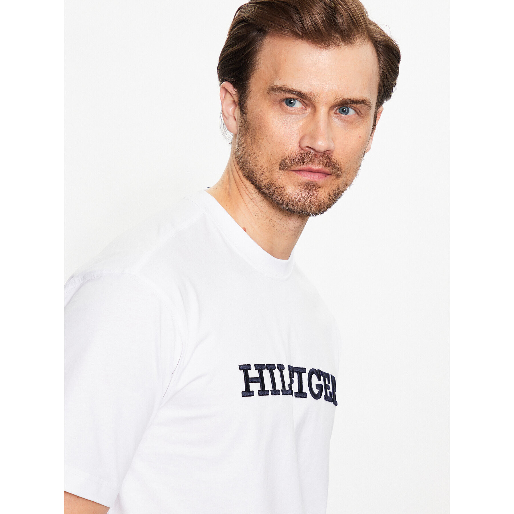 Tommy Hilfiger Тишърт Monotype MW0MW31539 Бял Regular Fit - Pepit.bg