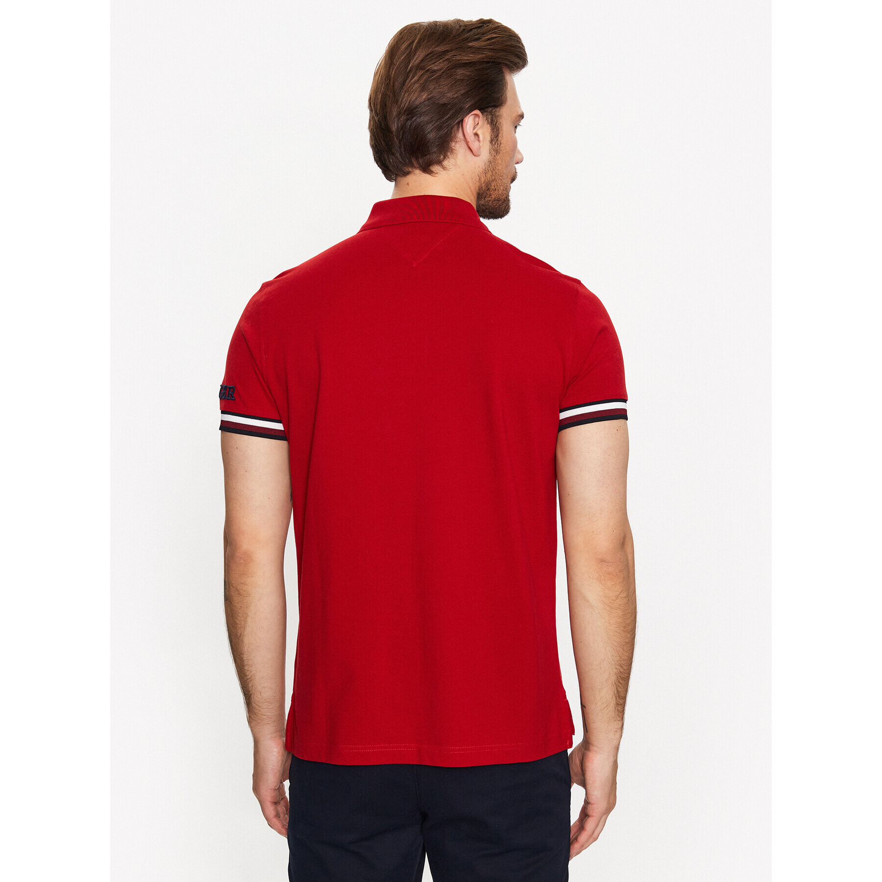 Tommy Hilfiger Тишърт Monotype MW0MW31549 Червен Slim Fit - Pepit.bg