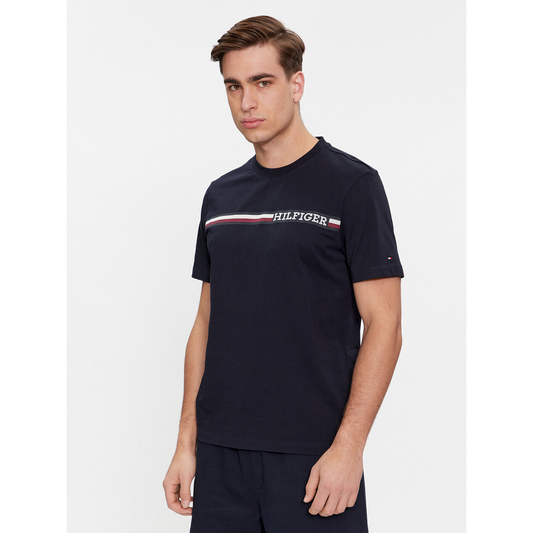 Tommy Hilfiger Тишърт Monotype MW0MW33688 Тъмносин Regular Fit - Pepit.bg