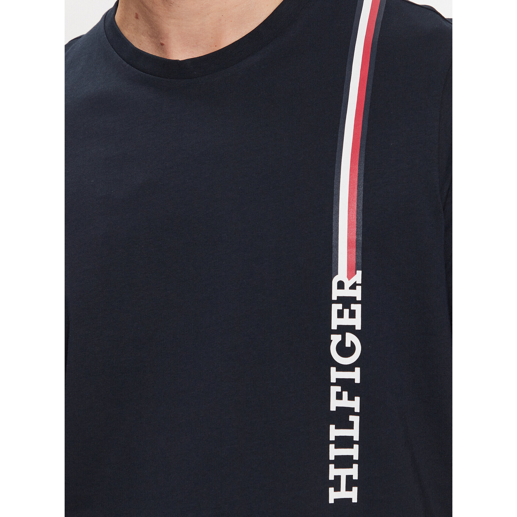 Tommy Hilfiger Тишърт Monotype Vertical Stripe MW0MW32118 Тъмносин Regular Fit - Pepit.bg