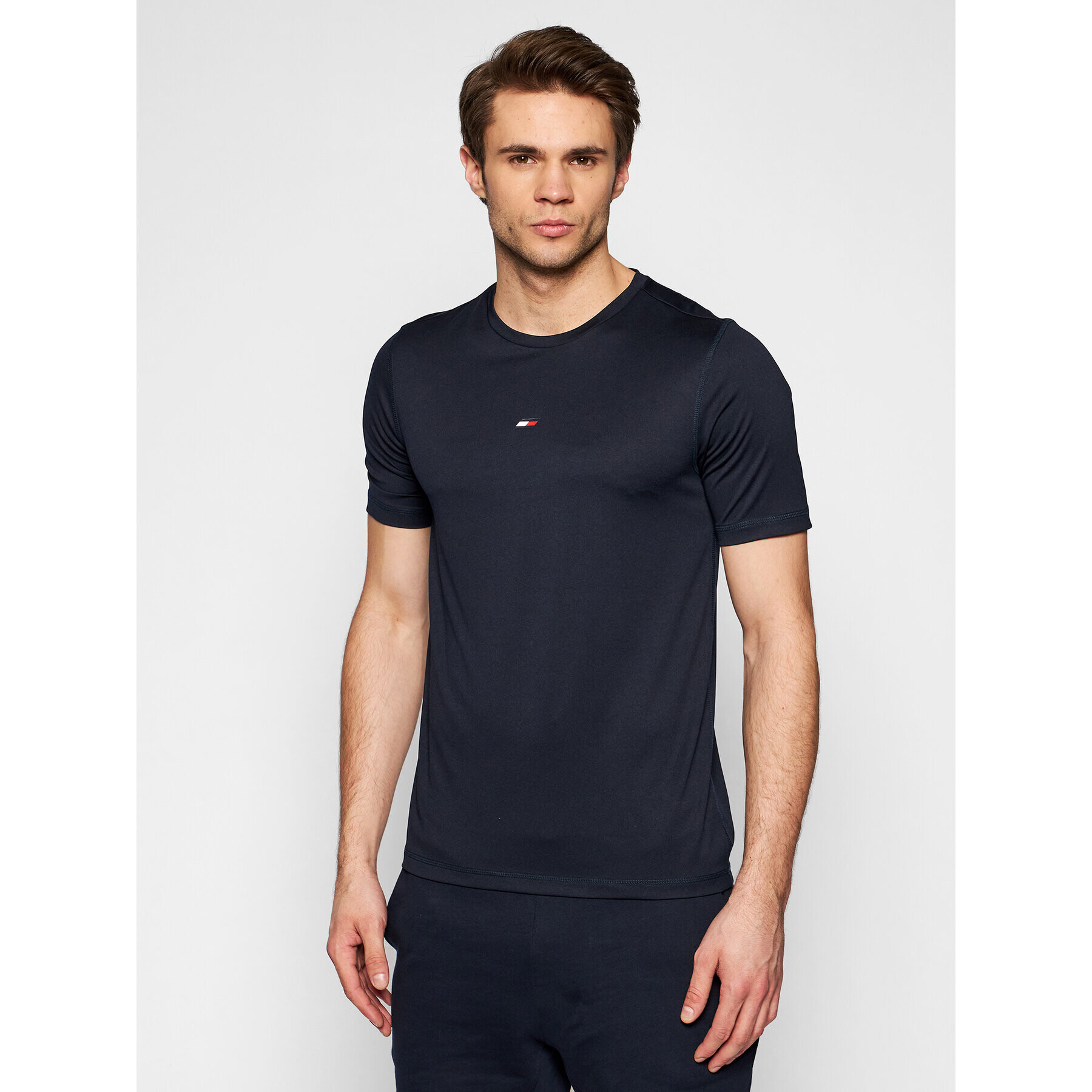 Tommy Hilfiger Тишърт Motion Flag MW0MW17230 Тъмносин Slim Fit - Pepit.bg