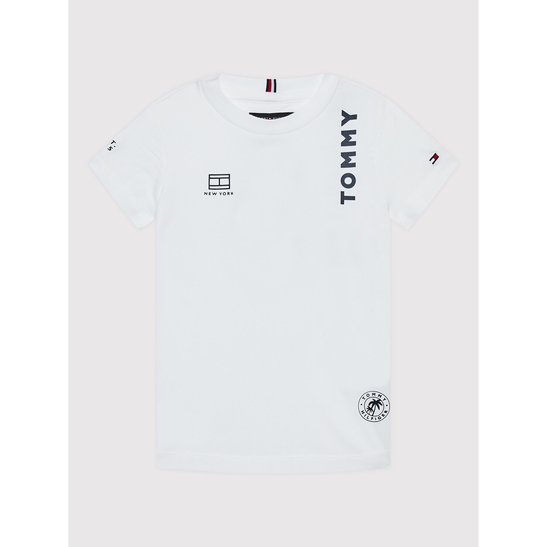 Tommy Hilfiger Тишърт Multi Placment KB0KB07288 M Бял Regular Fit - Pepit.bg