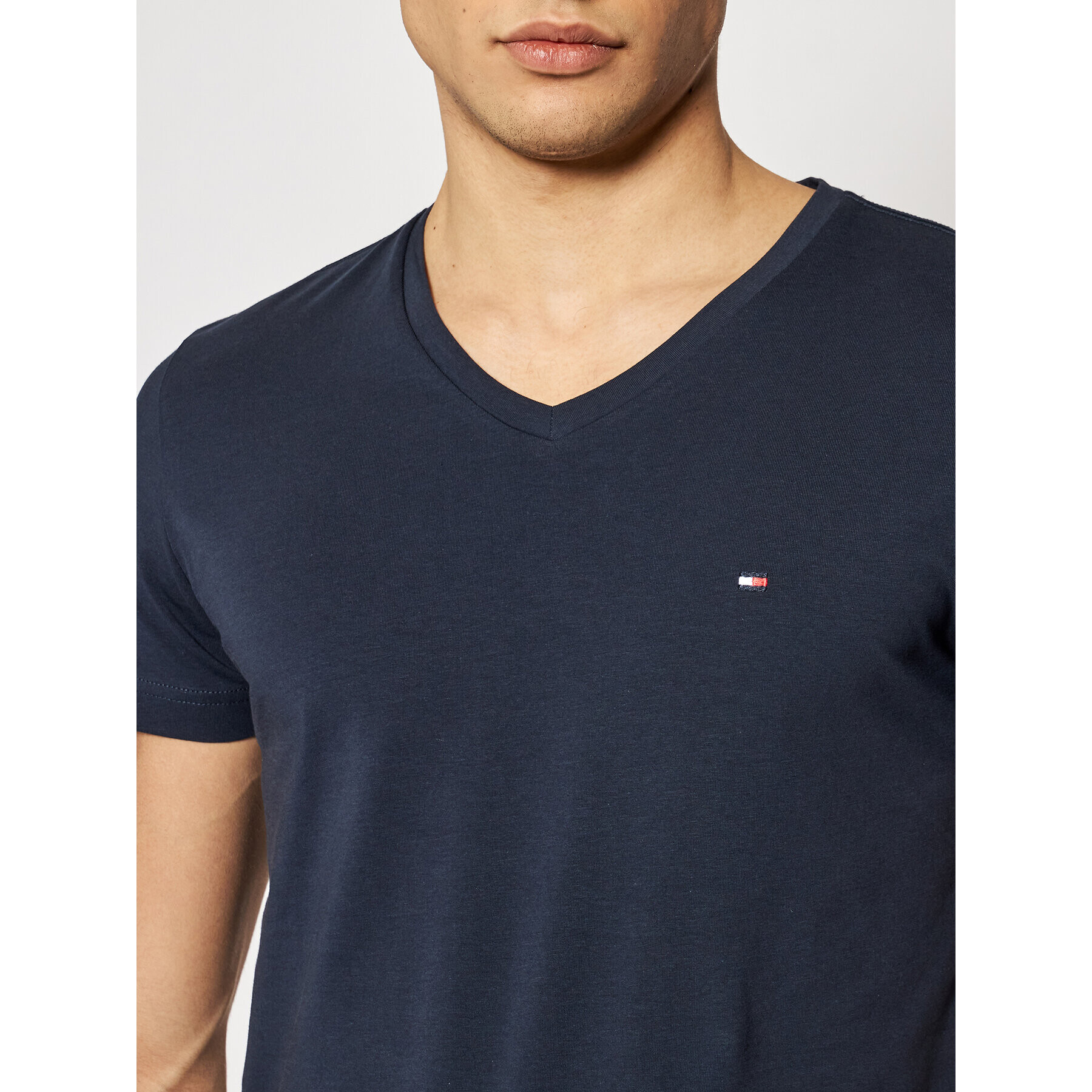 Tommy Hilfiger Тишърт MW0MW02045 Тъмносин Slim Fit - Pepit.bg