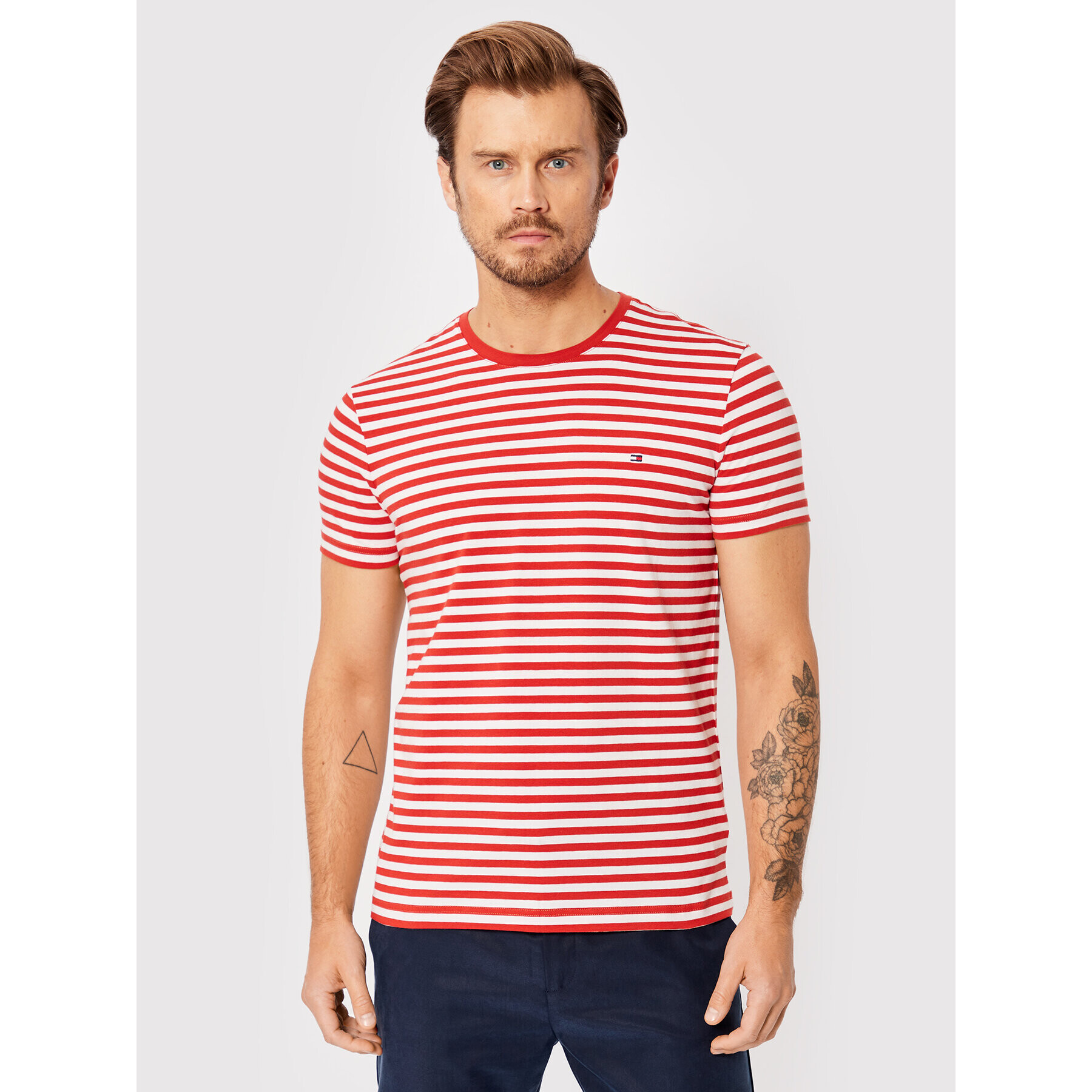 Tommy Hilfiger Тишърт MW0MW10800 Червен Slim Fit - Pepit.bg