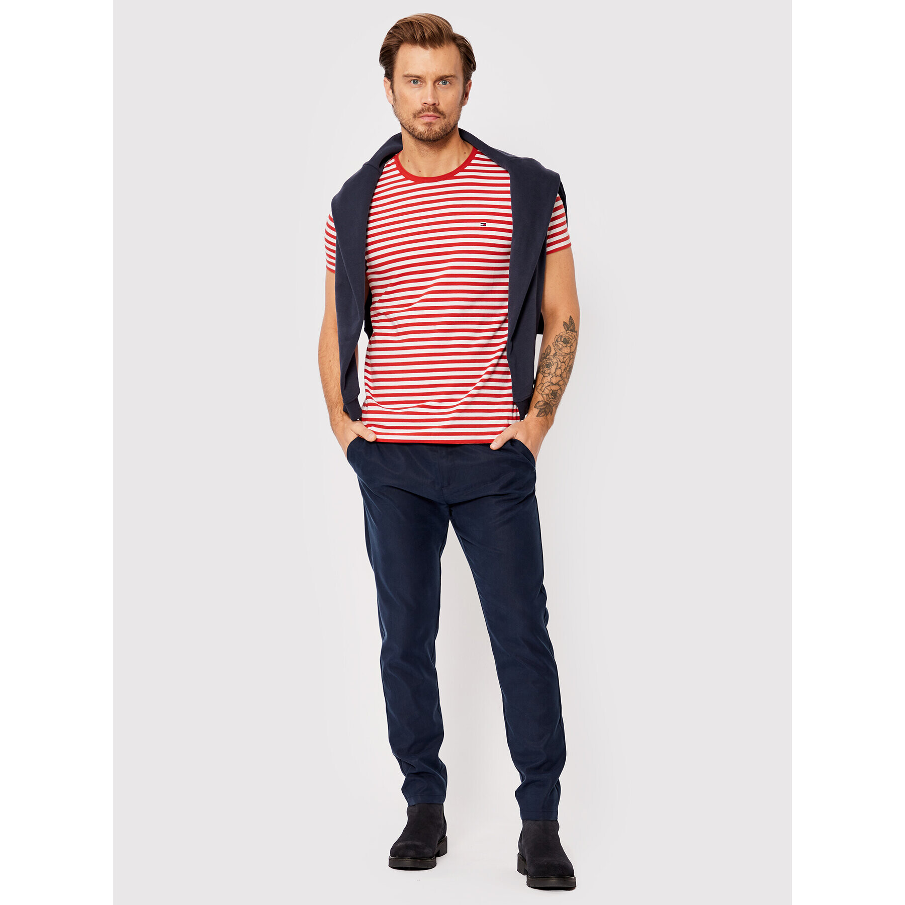 Tommy Hilfiger Тишърт MW0MW10800 Червен Slim Fit - Pepit.bg