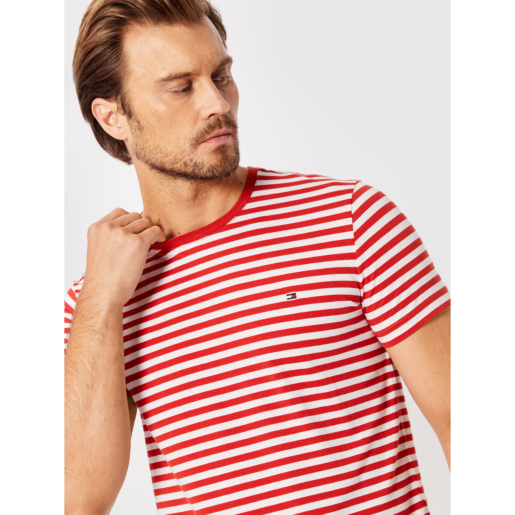 Tommy Hilfiger Тишърт MW0MW10800 Червен Slim Fit - Pepit.bg