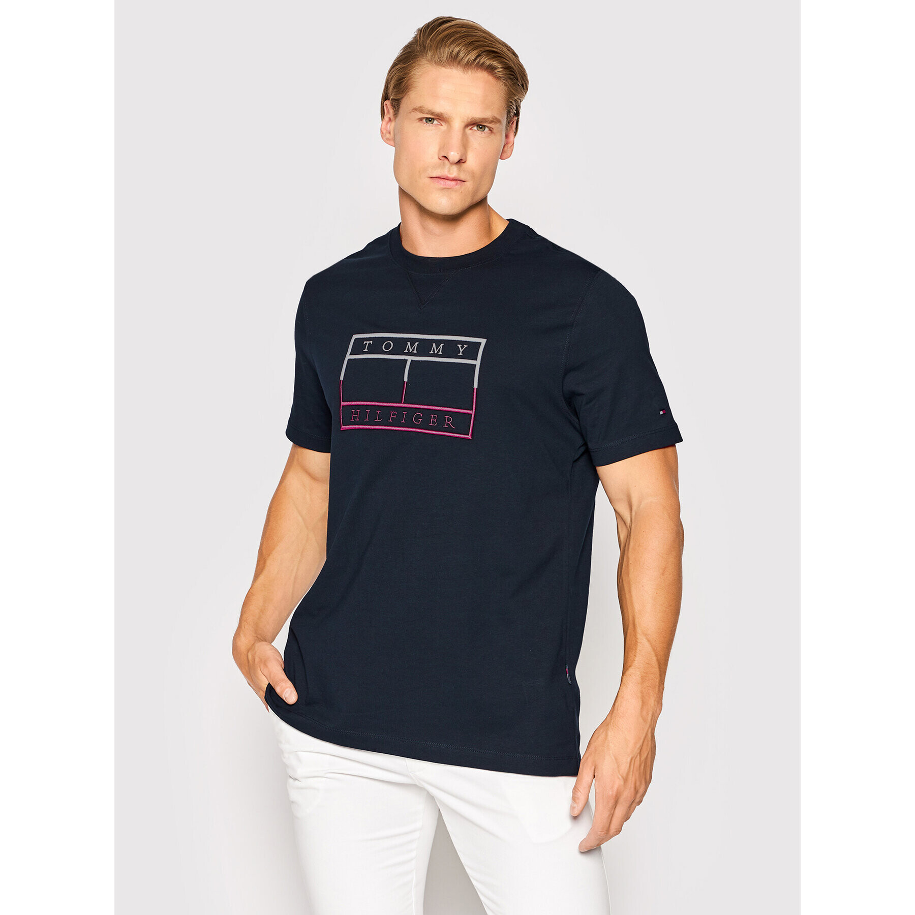 Tommy Hilfiger Тишърт MW0MW25763 Тъмносин Regular Fit - Pepit.bg