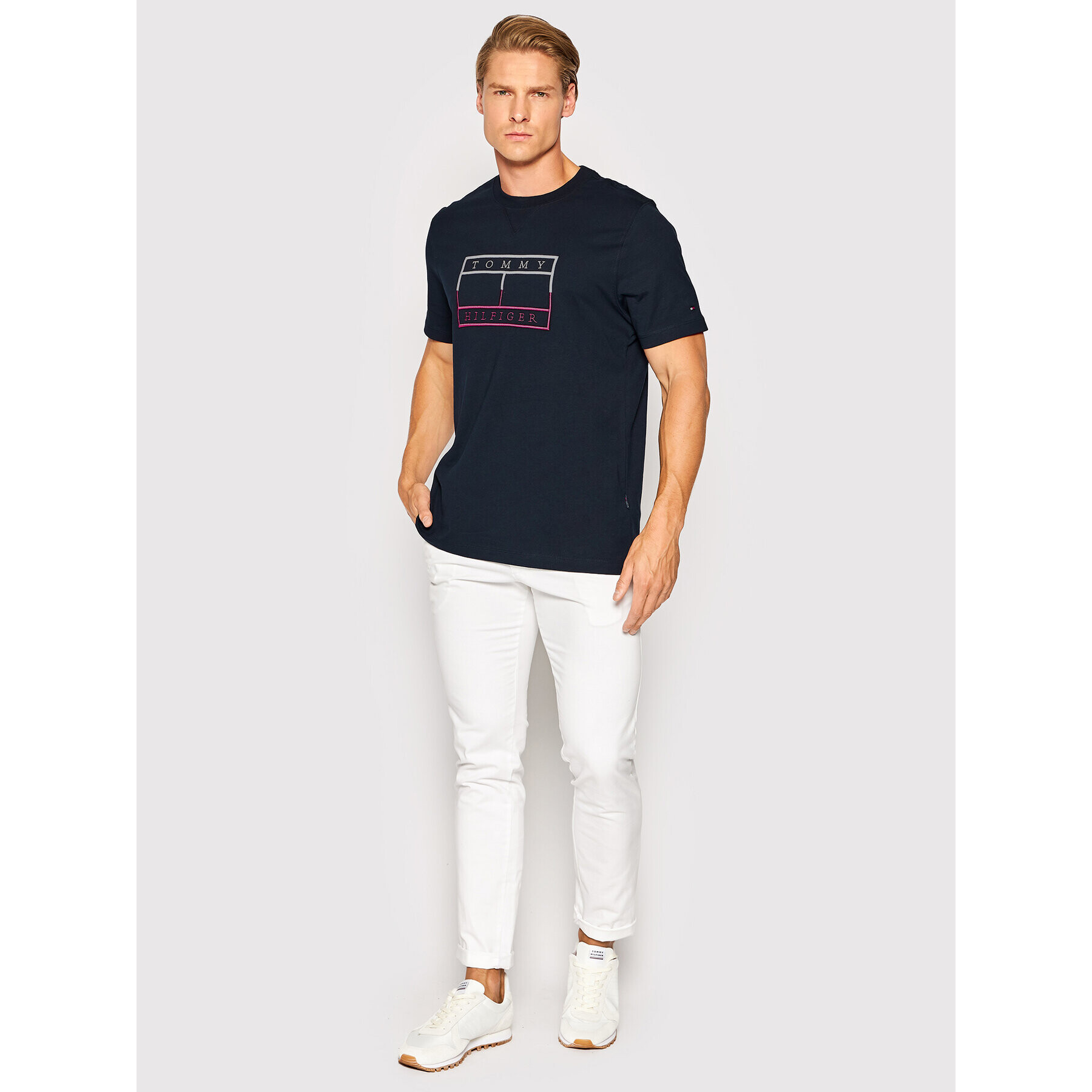 Tommy Hilfiger Тишърт MW0MW25763 Тъмносин Regular Fit - Pepit.bg