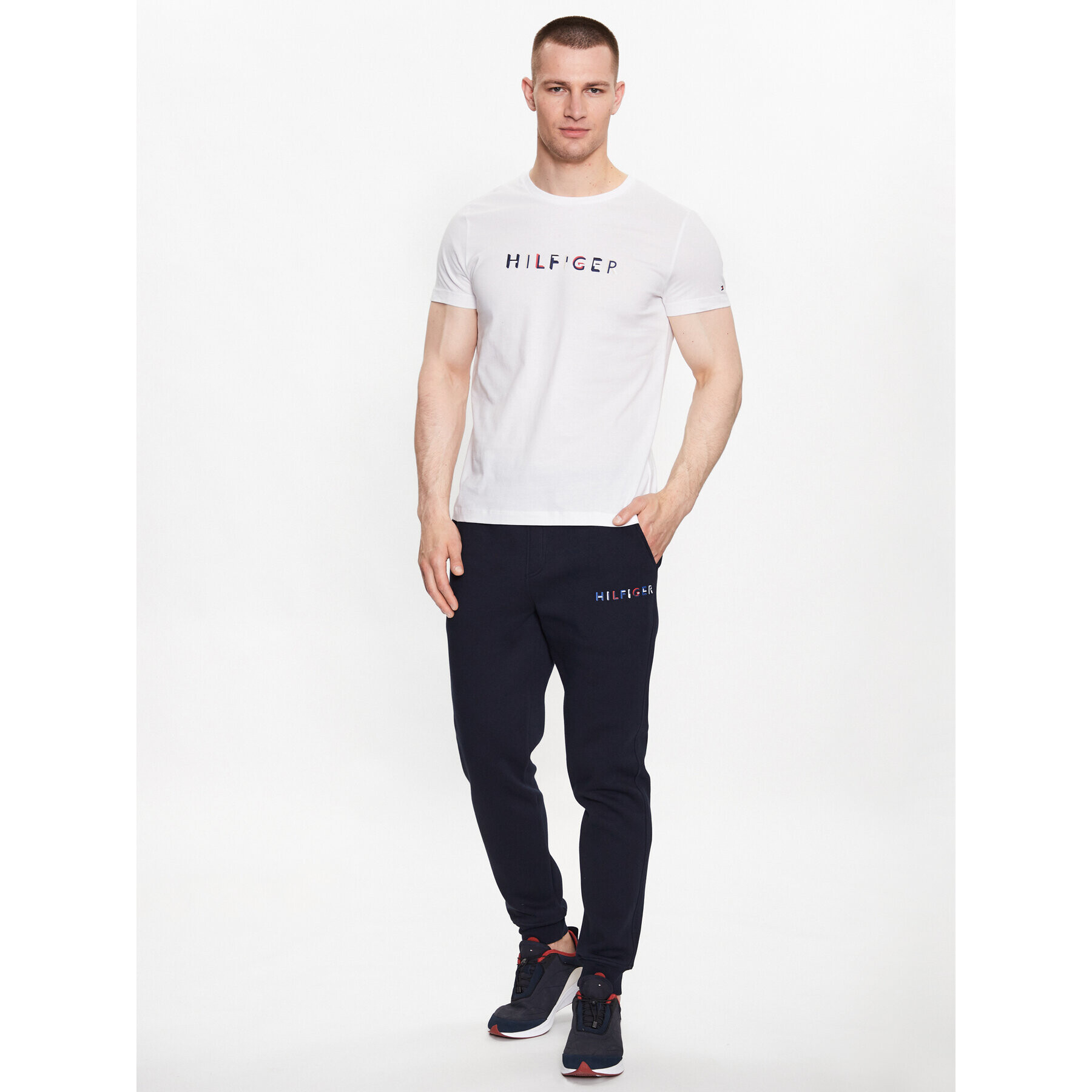 Tommy Hilfiger Тишърт MW0MW31535 Бял Slim Fit - Pepit.bg