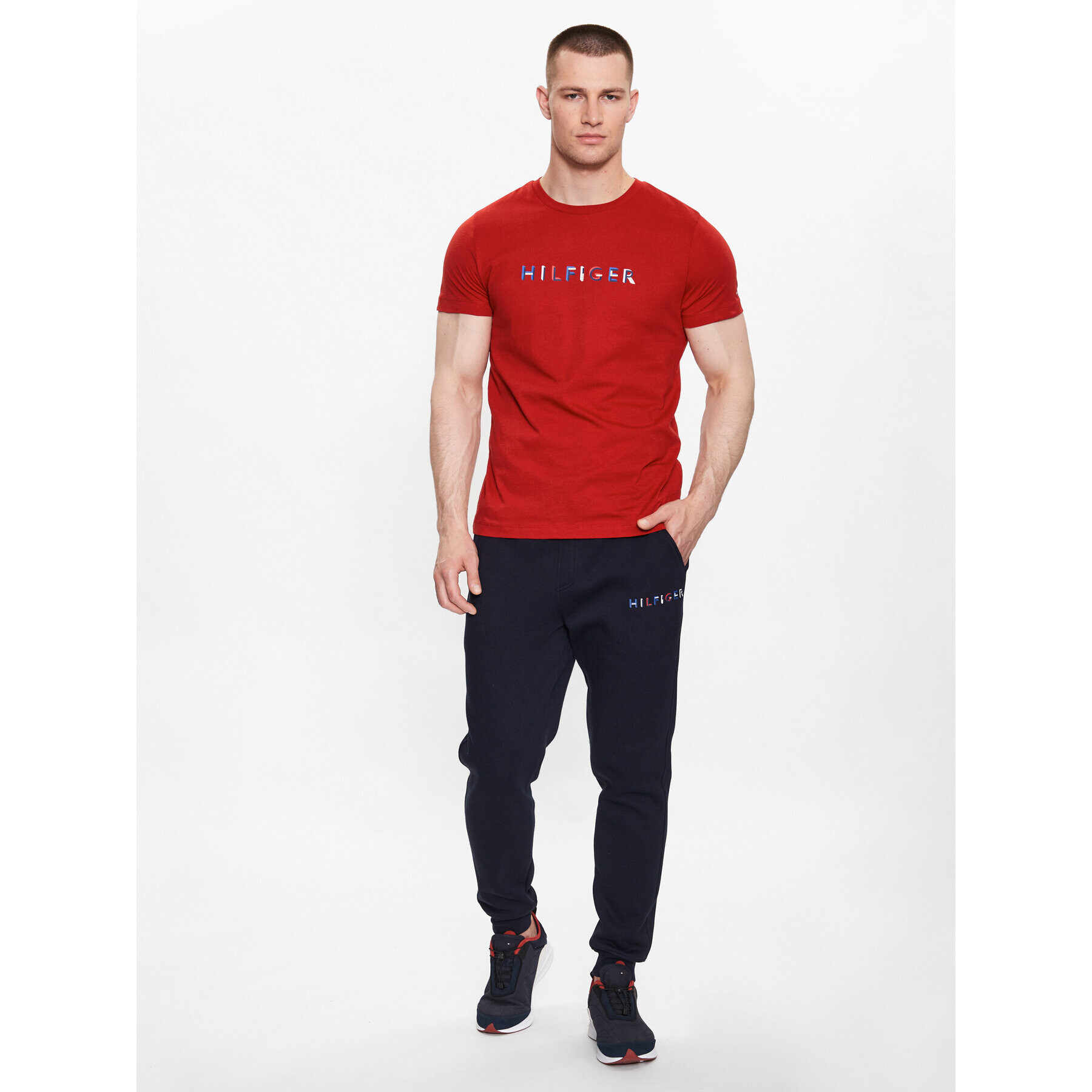 Tommy Hilfiger Тишърт MW0MW31535 Червен Slim Fit - Pepit.bg