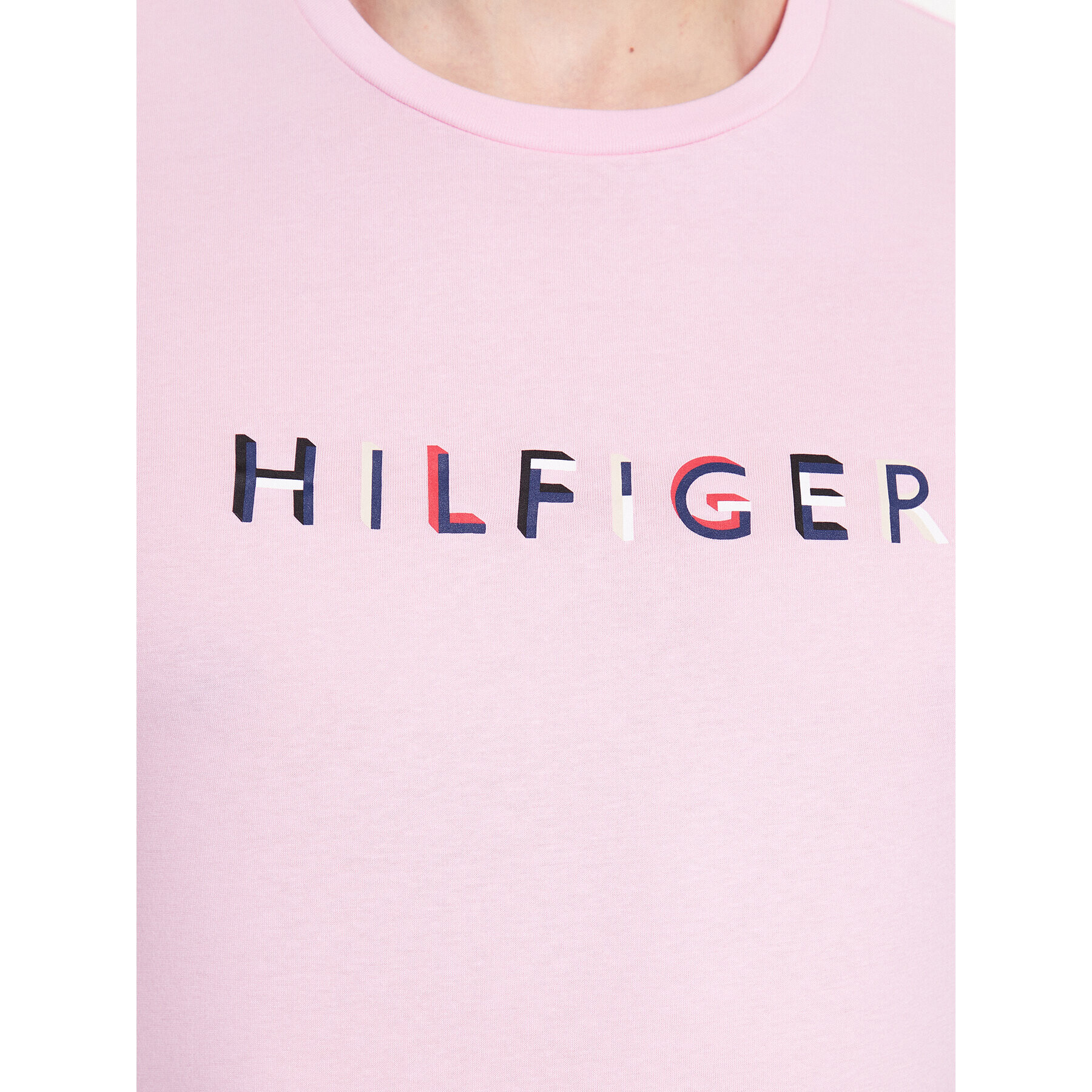 Tommy Hilfiger Тишърт MW0MW31535 Розов Slim Fit - Pepit.bg