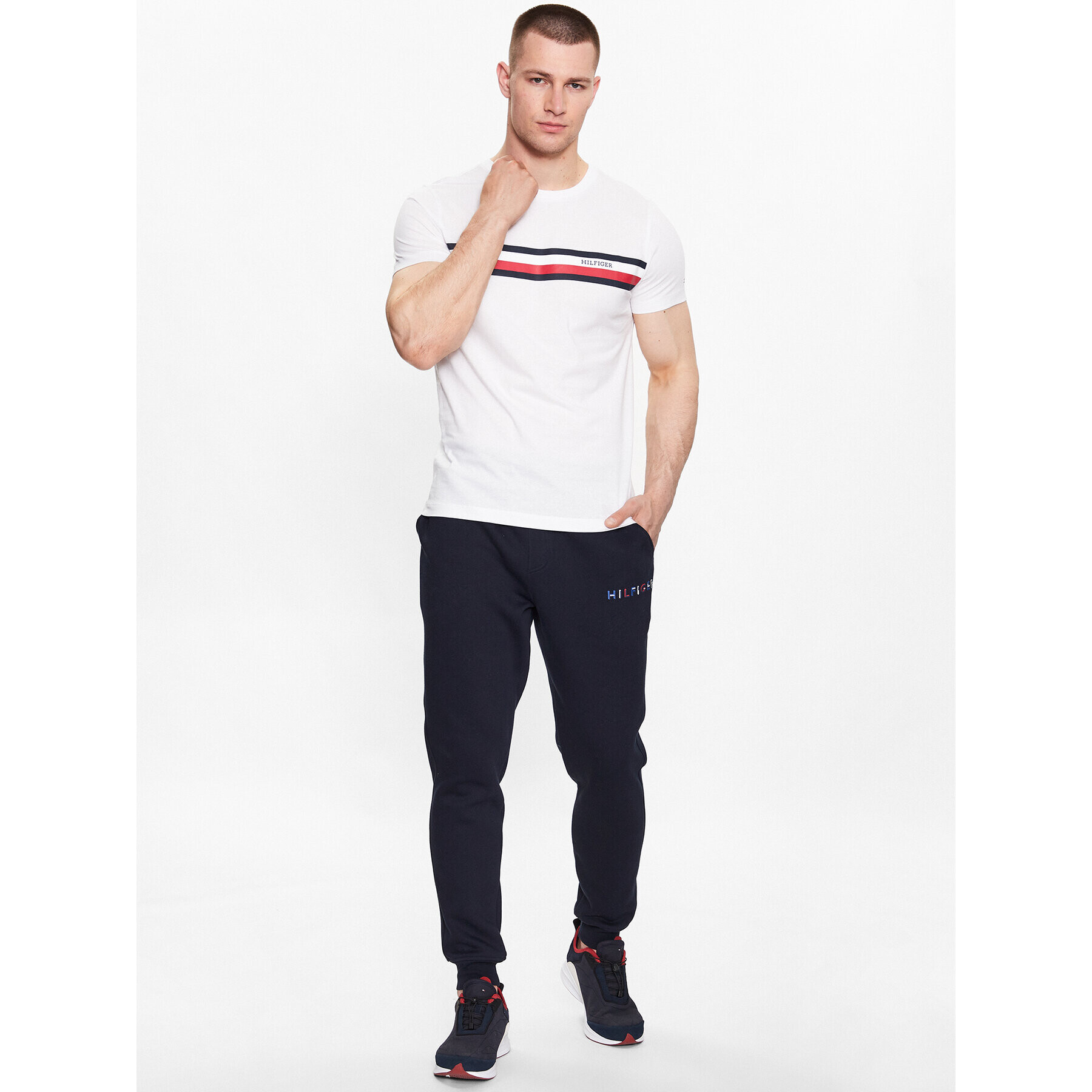 Tommy Hilfiger Тишърт MW0MW32119 Бял Slim Fit - Pepit.bg