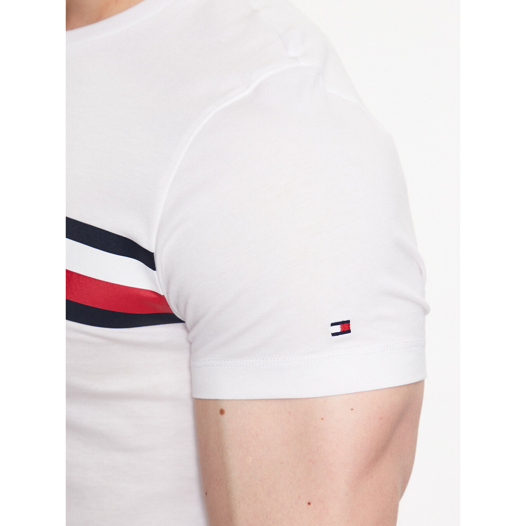 Tommy Hilfiger Тишърт MW0MW32119 Бял Slim Fit - Pepit.bg